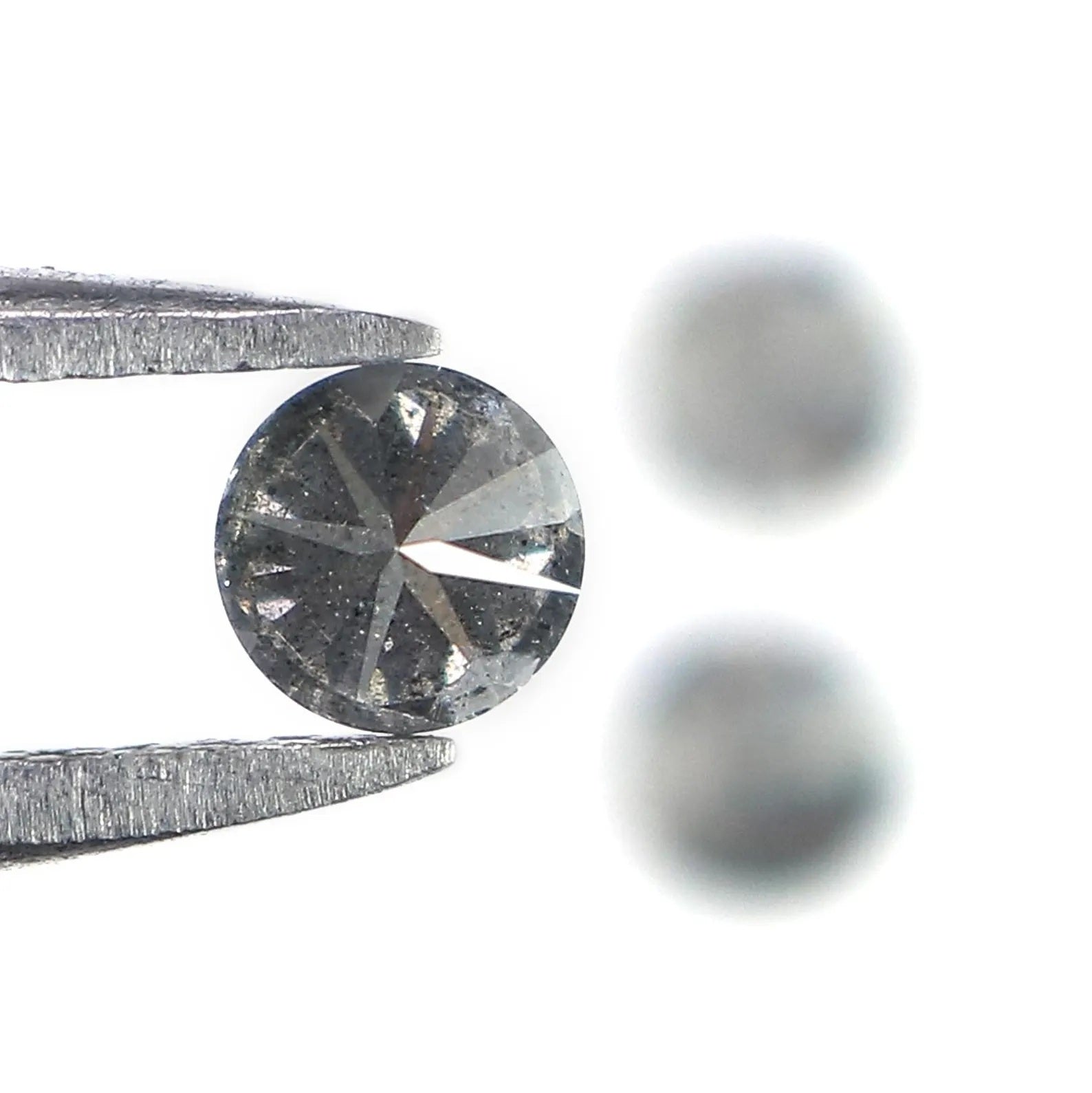 0.57 Ct Natural Loose Round Shape Diamond Salt And Pepper Round Diamond 3.60 MM Natural Black Grey Color Round Brilliant Cut Diamond NQ1476