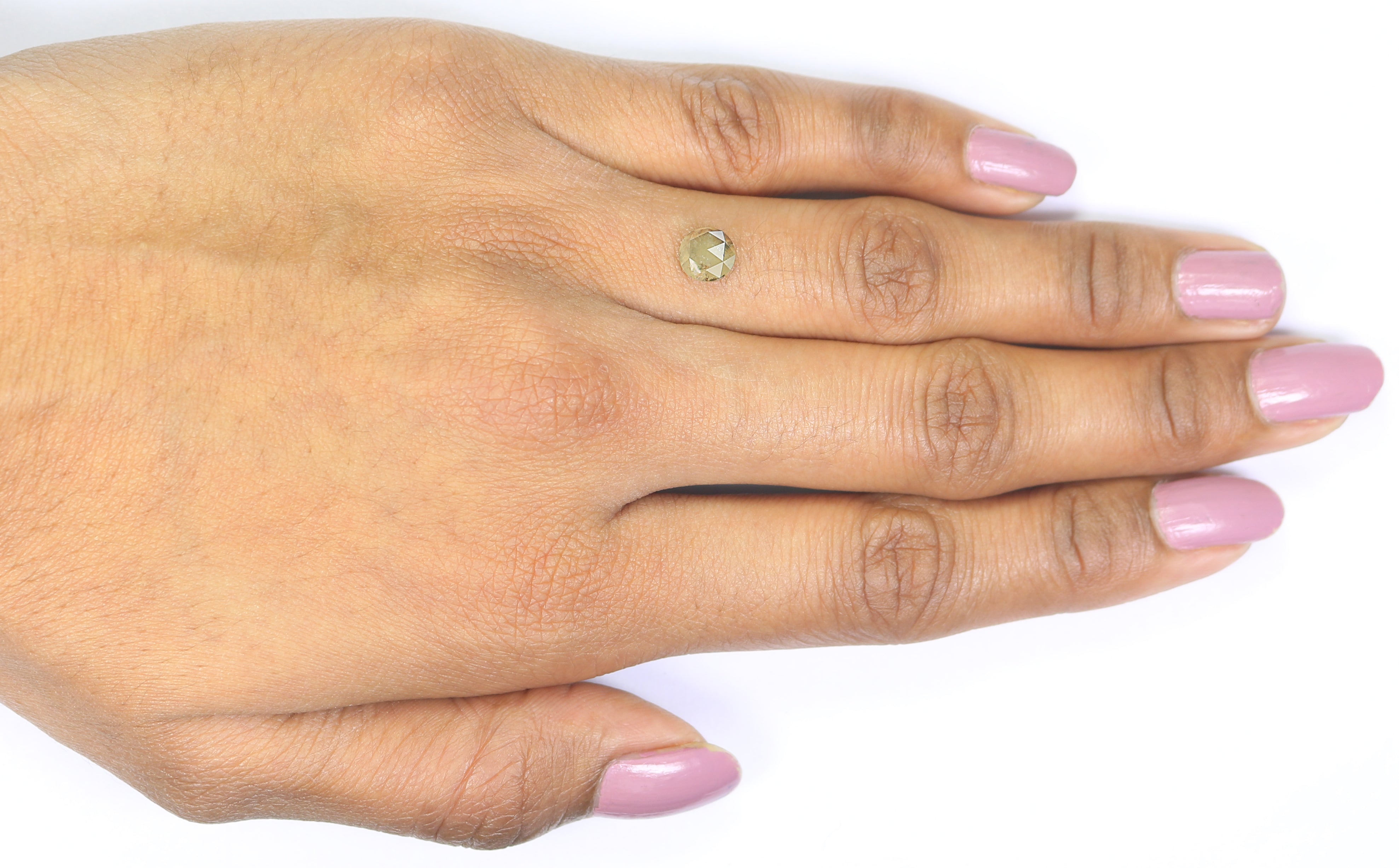 0.97 CT Natural Loose Round Rose Cut Diamond Yellow Color Round Cut Diamond 6.05 MM Natural Loose Yellow Color Round Rose Cut Diamond N2636