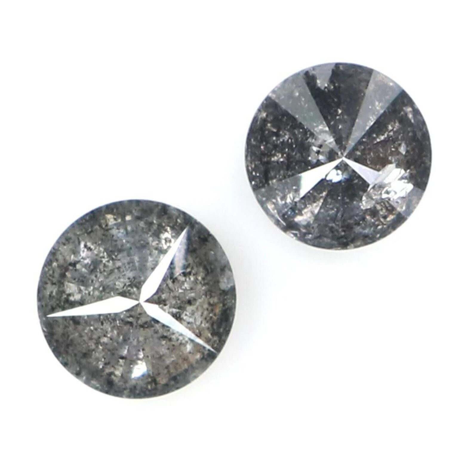0.42 Ct Natural Loose Round Shape Pair Diamond Salt And Pepper Round Cut Diamond 3.85 MM Black Gray Color Round Brilliant Cut Diamond NQ2315