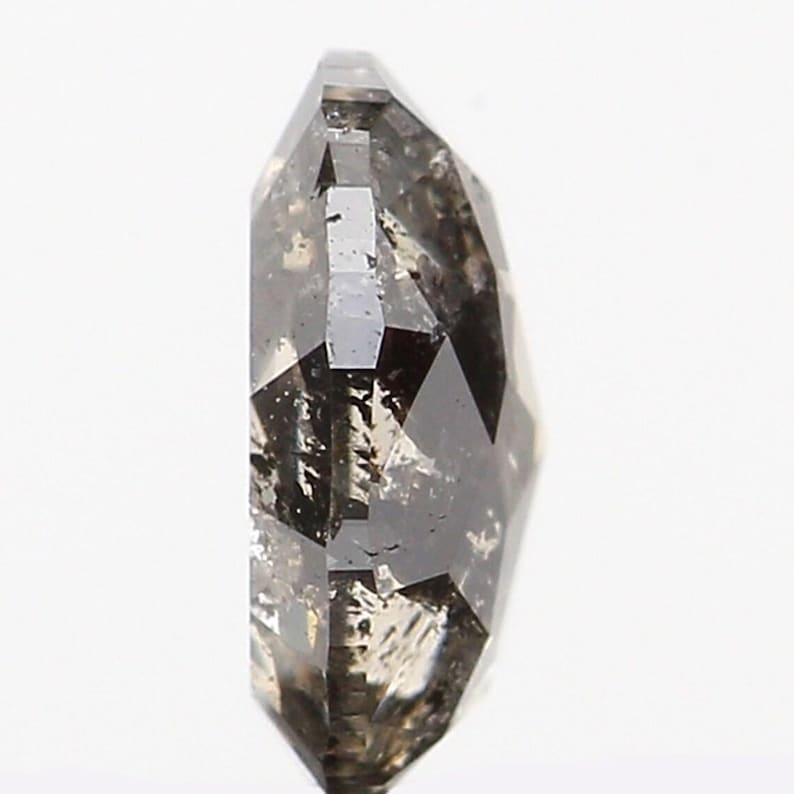 0.38 Ct Natural Loose Oval Shape Diamond Salt And Pepper Oval Diamond 5.25 MM Natural Loose Black Grey Color Oval Rose Cut Diamond NQ1021