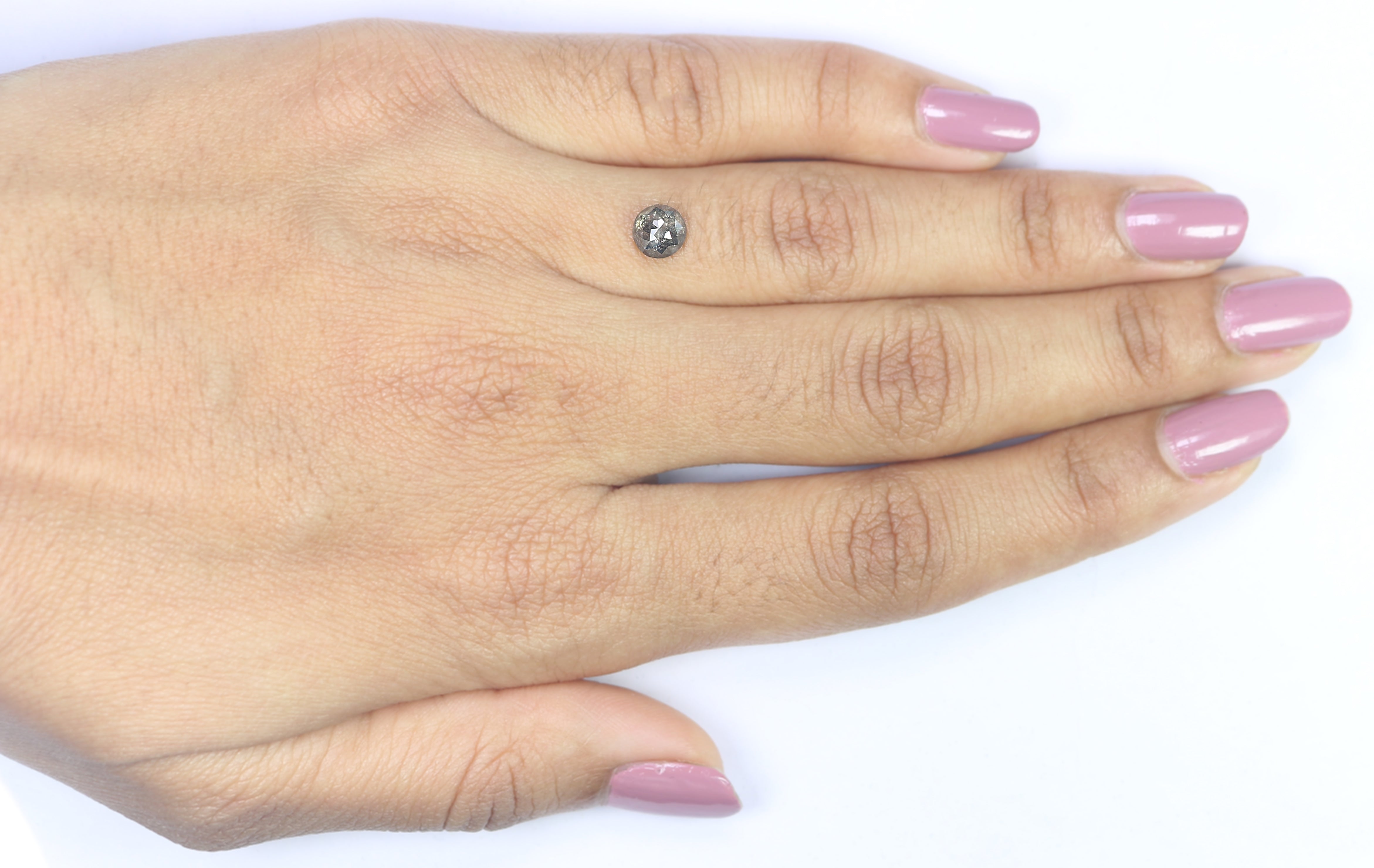0.89 CT Natural Loose Round Rose Cut Diamond Salt And Pepper Round Diamond 5.60 MM Natural Loose Black Grey Round Rose Cut Diamond LQ1893