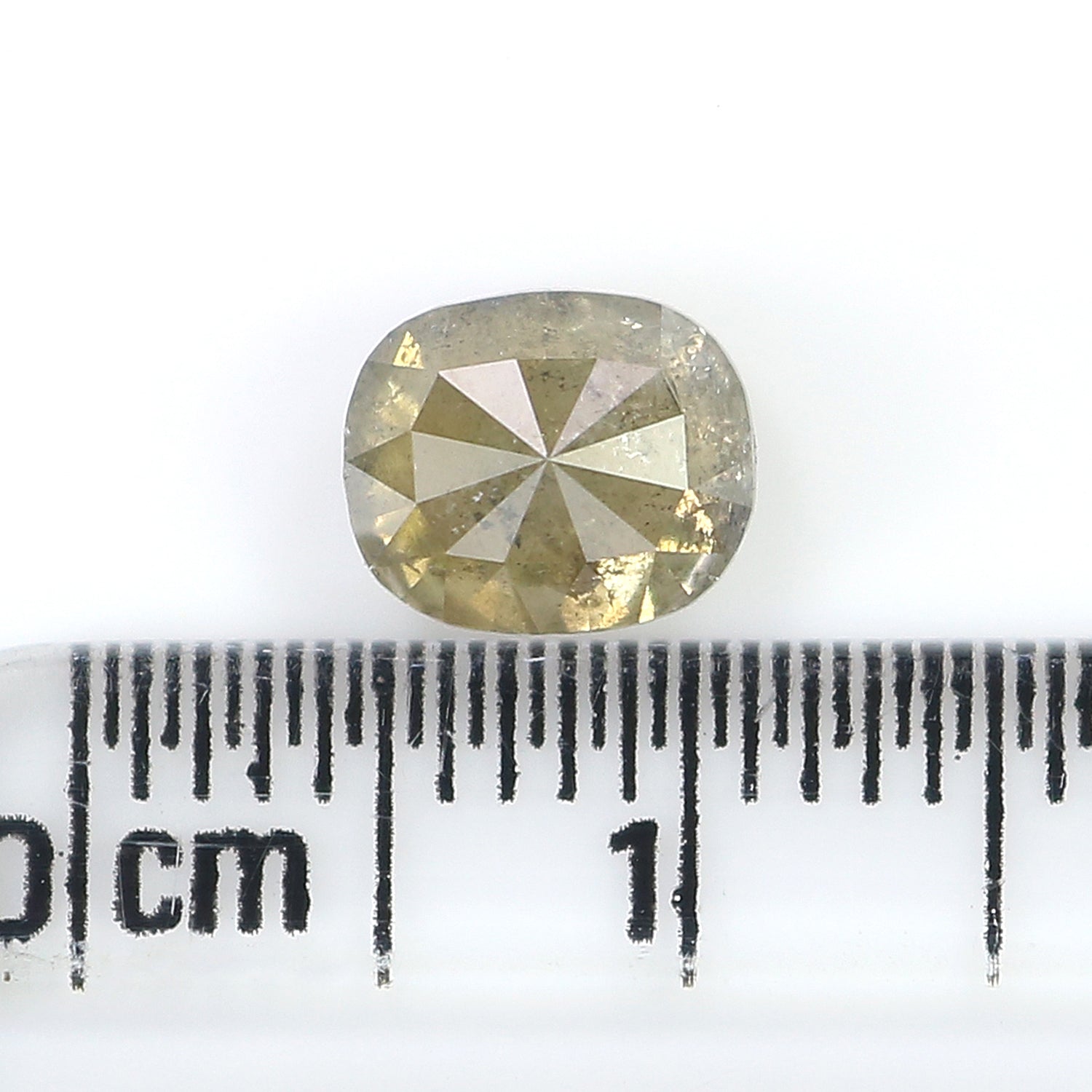 1.29 CT Natural Loose Cushion Shape Diamond Grey Yellow Color Cushion Rose Cut Diamond 6.80 MM Grey Yellow Cushion Shape Diamond QL7333