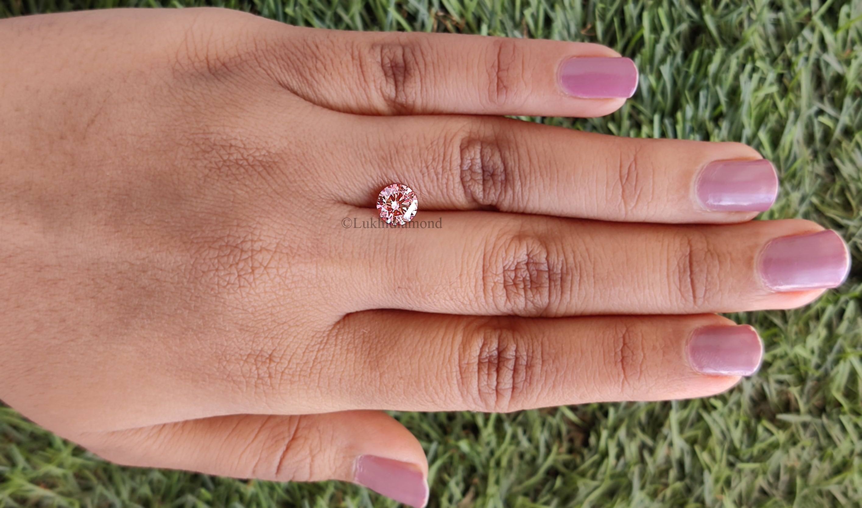 1.09 CT IGI Certified Round Brilliant Cut Fancy Intense Pink Color VS2 Clarity Diamond Lab Grown Diamond Lab Created Round CVD Diamond L3293