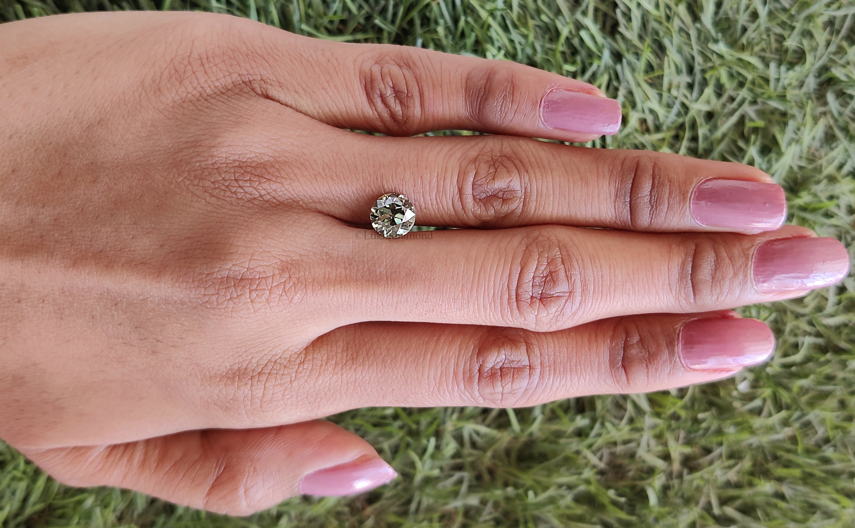 1.71 CT IGI Certified Round Old European Cut Diamond Fancy Vivid Green Color VS1 Clarity Lab Grown Diamond Lab Created Lab Diamond L3581