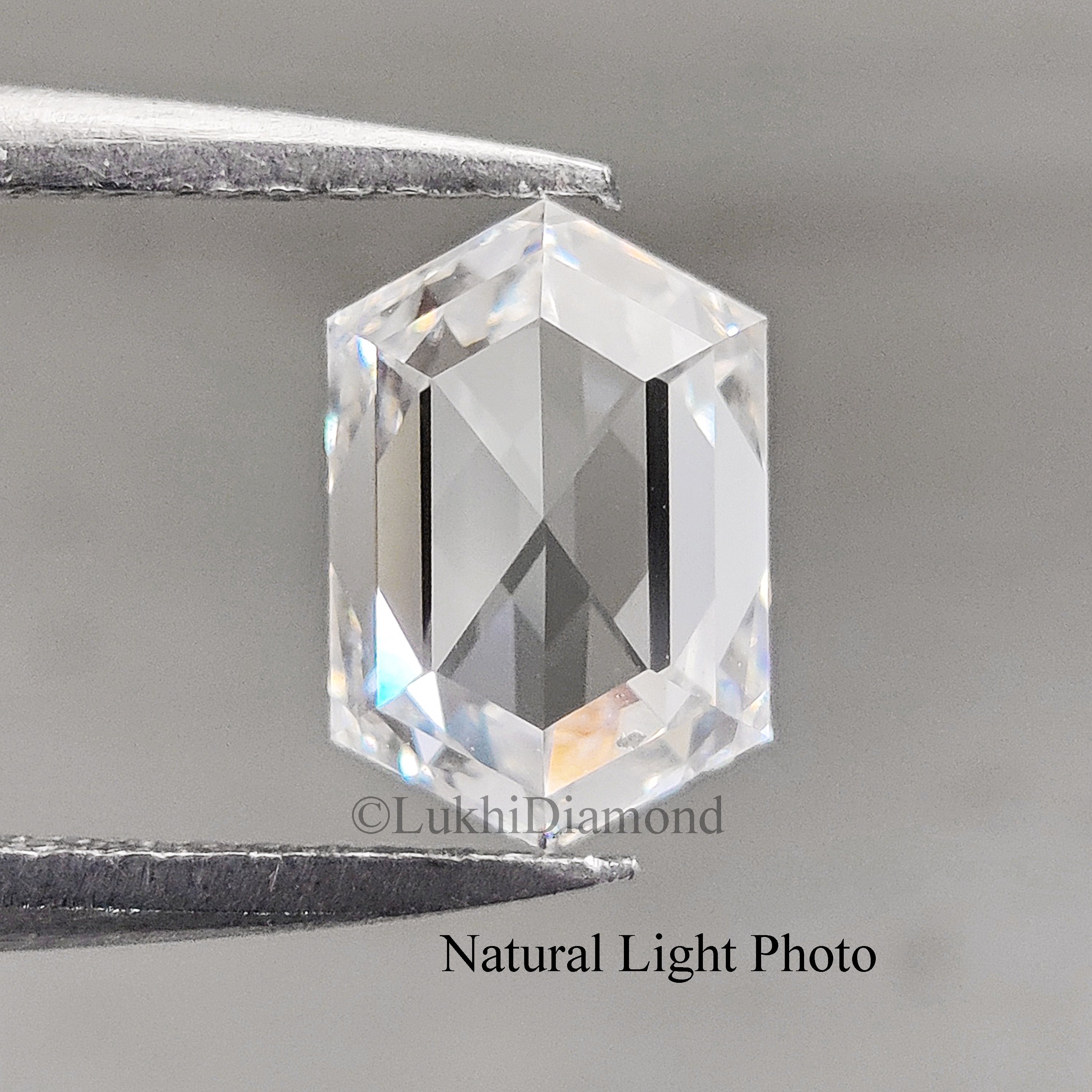 1.49 CT IGI Certified Hexagonal Modified Step Cut Diamond White - F Color VS1 Clarity Lab Grown Diamond Lab Created Hexagon CVD Diamond Q176