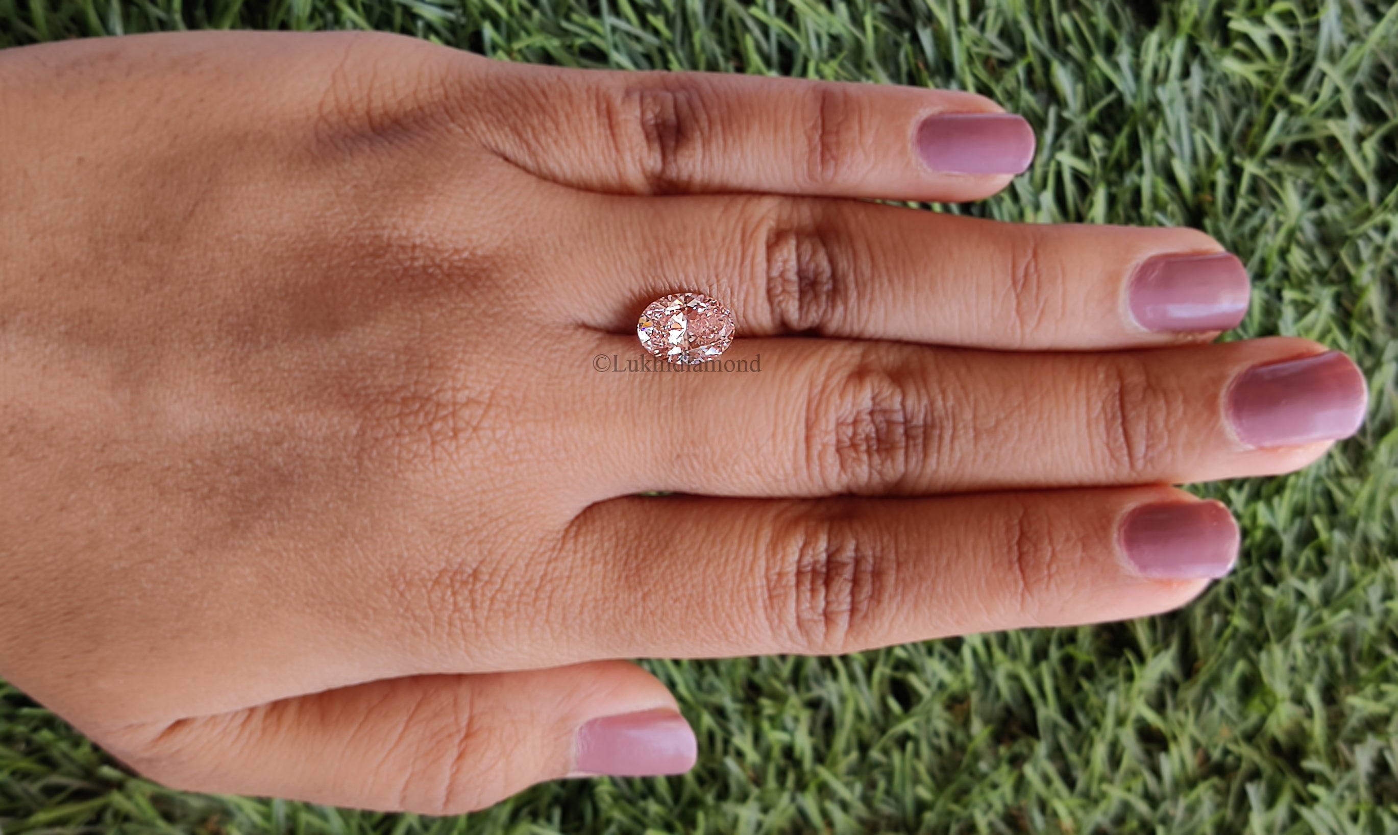 2.26 CT IGI Certified Oval Brilliant Cut Diamond Fancy Intense Pink Color VS1 Clarity Diamond Lab Grown Diamond Lab Created Diamond L3289