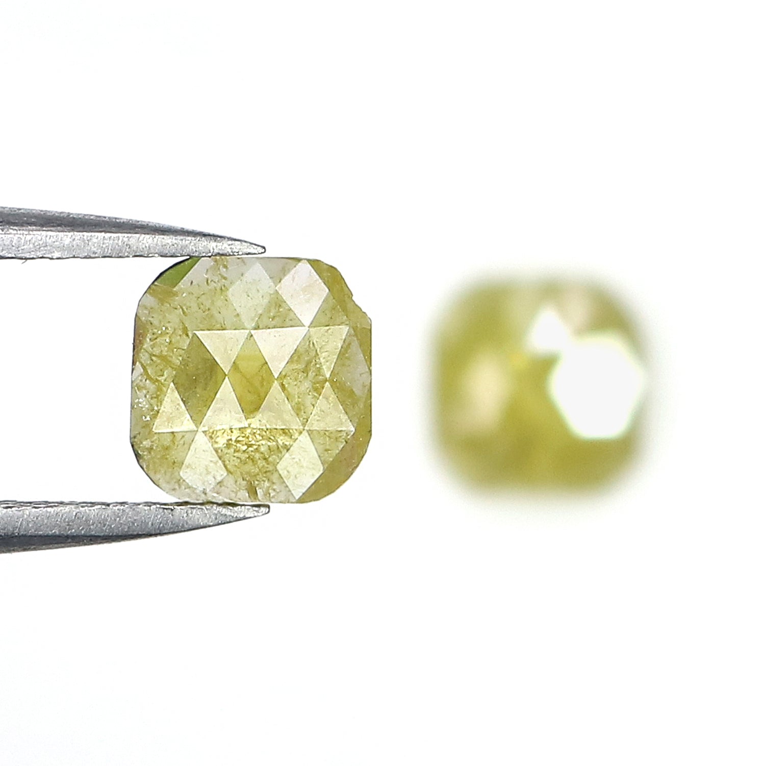 1.24 CT Natural Loose Cushion Shape Pair Diamond Yellow Color Cushion Rose Cut Diamond 6.25 MM Natural Loose Cushion Cut Pair Diamond LQ2988