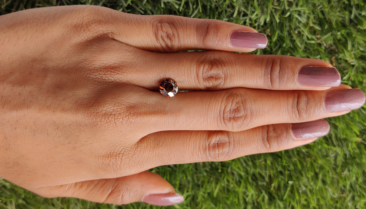 1.56 CT IGI Certified Round Old European Cut Diamond Fancy Deep Orange Color VS1 Clarity Lab Grown Diamond Lab Created Lab Diamond L3663