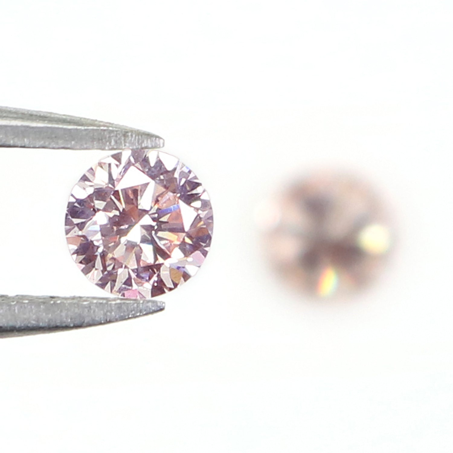 0.56 CT Lab Grown Round Brilliant Cut CVD Diamond VS1 Clarity Pink Color Round Cut Pair Diamond 4.20 MM Pink Color Round Shape Diamond KDL3548