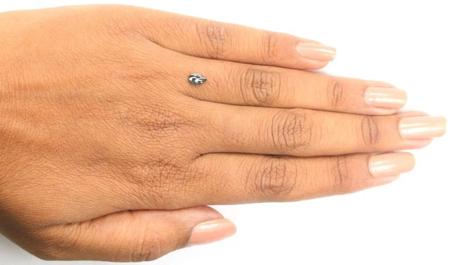 0.36 CT Natural Loose Pear Shape Diamond Salt And Pepper Pear Diamond 6.00 MM Natural Diamond Black Grey Color Pear Rose Cut Diamond NQ1205