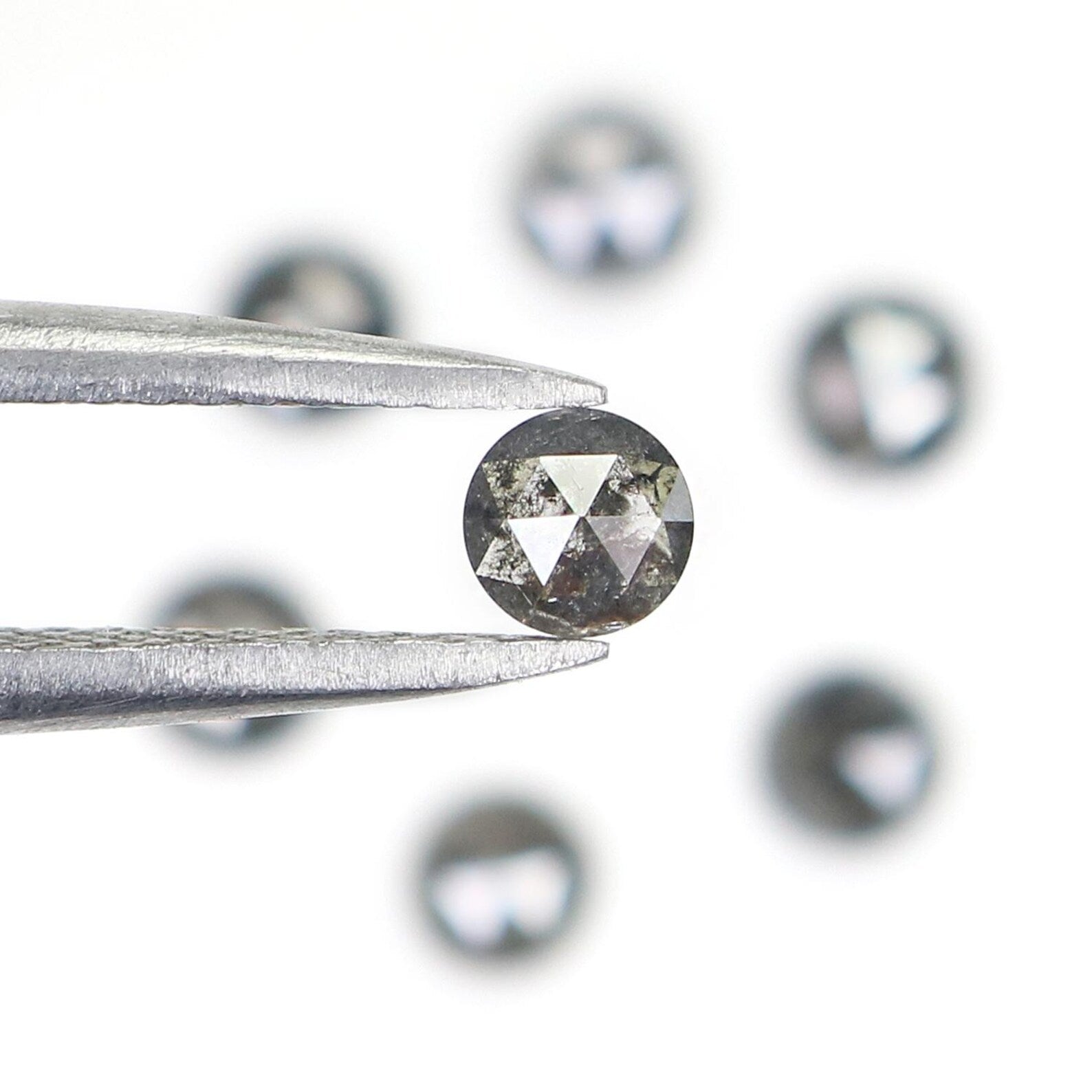 1.03 CT Natural Loose Rose Cut Diamond Salt And Pepper Round Diamond 3.30 MM Natural Loose Black Grey Round Rose Cut Shape Diamond NQ2073