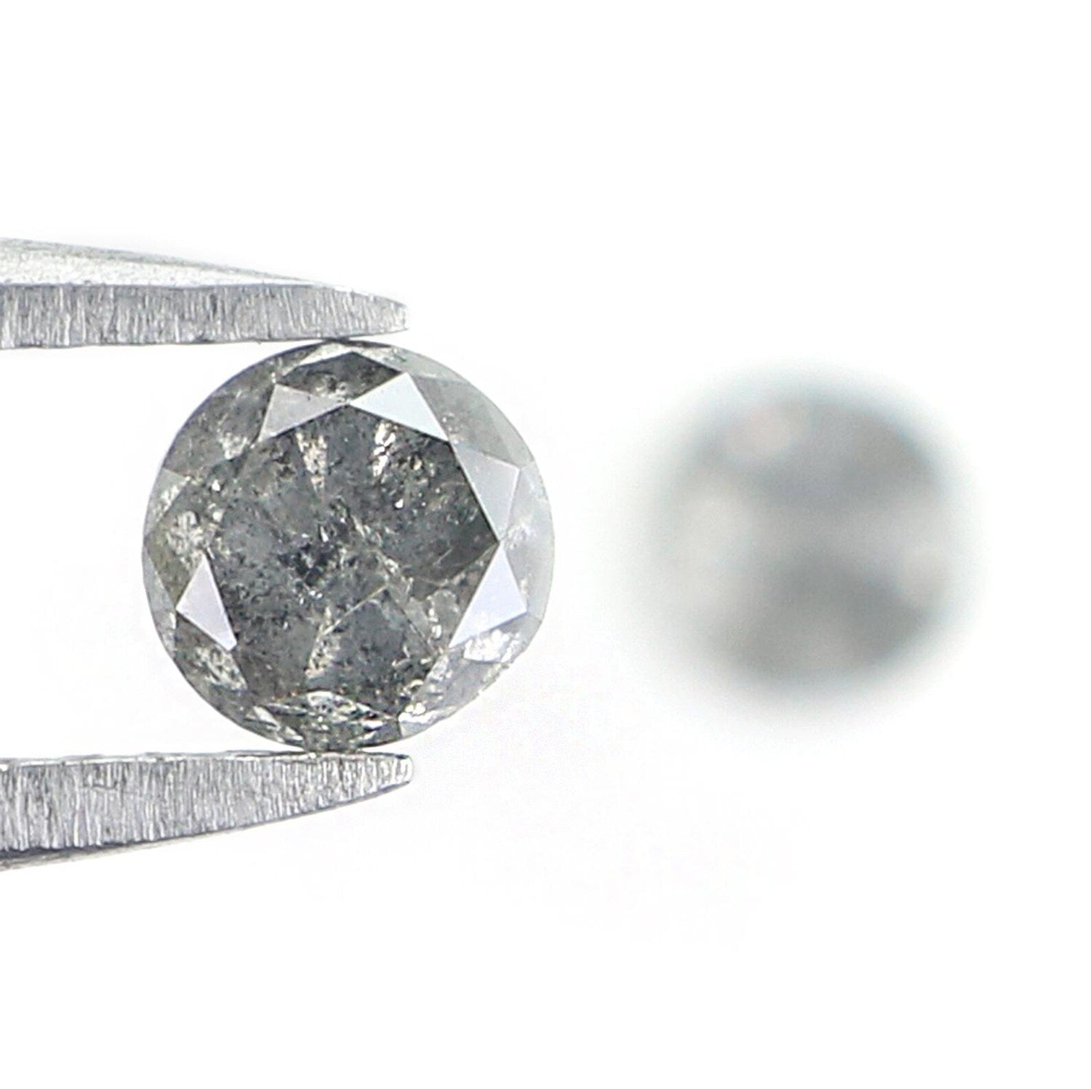 0.55 CT Natural Loose Round Shape Pair Diamond Salt And Pepper Round Diamond 3.70 MM Natural Black Grey Round Brilliant Cut Diamond NQ302