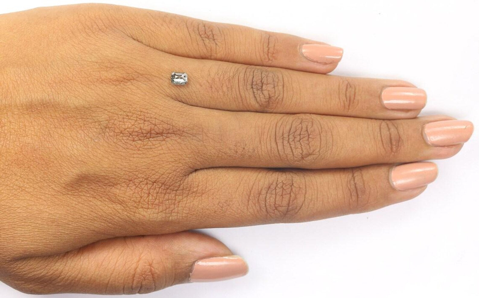 0.39 CT Natural Loose Emerald Shape Diamond Salt And Pepper Emerald Diamond 4.70 MM Natural Black Grey Color Emerald Rose Cut Diamond NQ1510