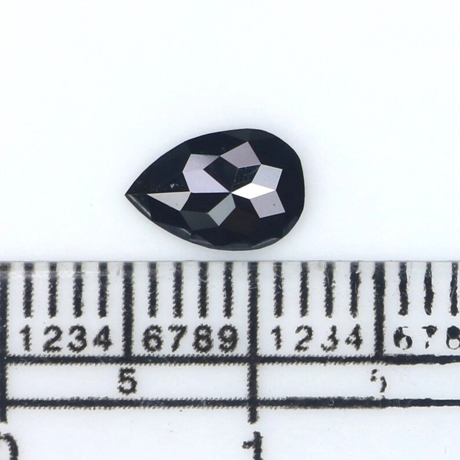 0.52 CT Natural Loose Pear Shape Diamond Black Color Pear Cut Diamond 7.30 MM Natural Loose Diamond Black Color Pear Rose Cut Diamond NQ2247