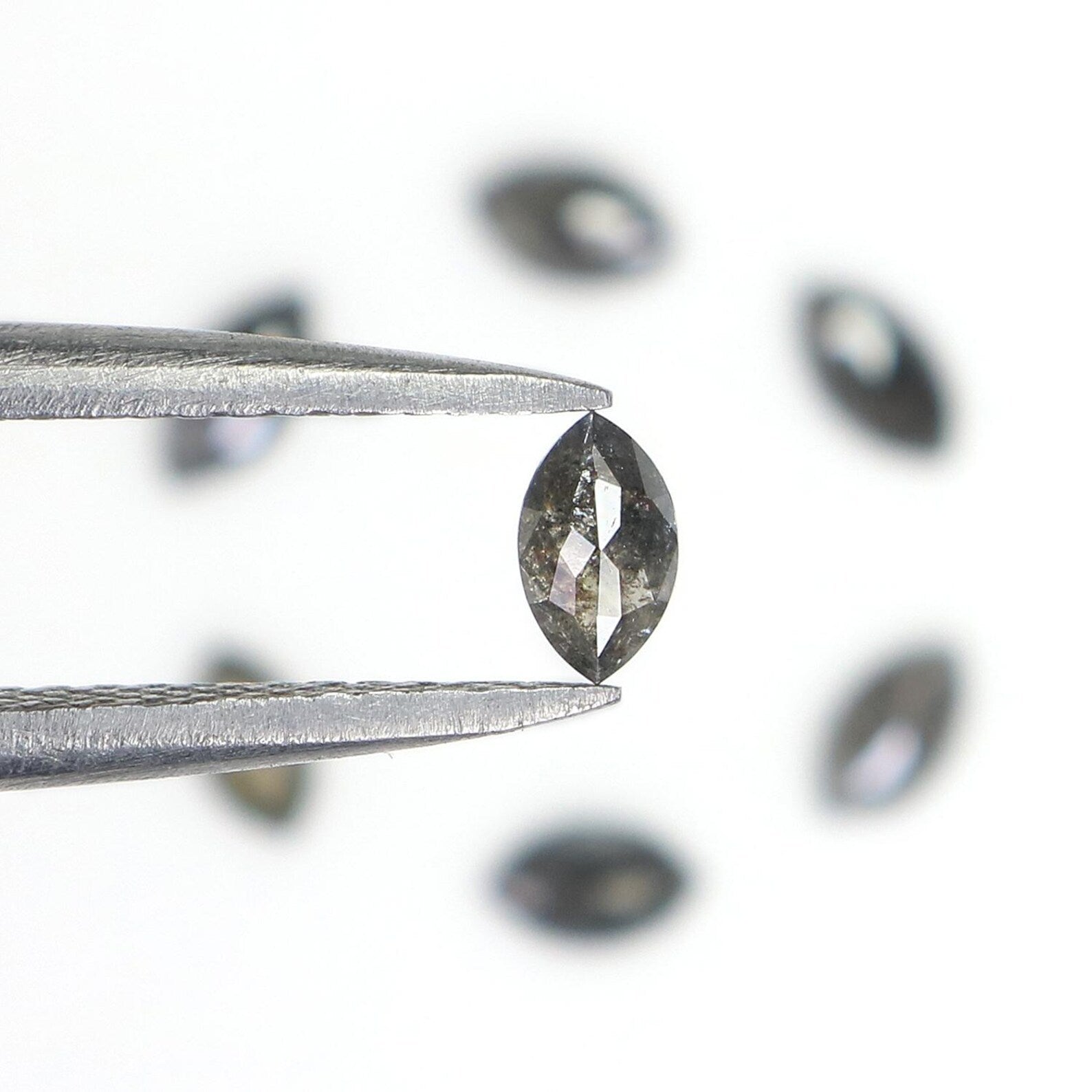 0.73 Ct Natural Loose Marquise Shape Diamond Salt And Pepper Marquise Diamond 4.80 MM Black Grey Color Marquise Rose Cut Diamond NQ2269