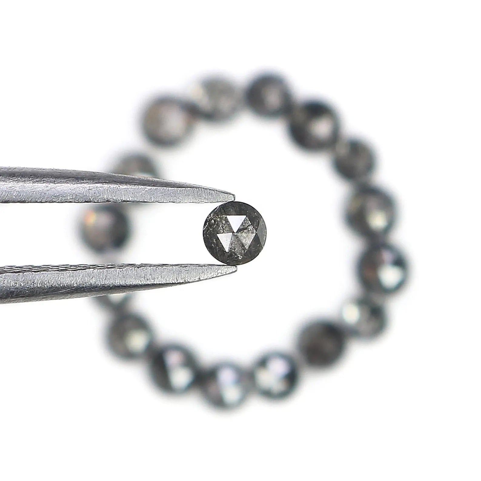 1.64 CT Natural Loose Round Rose Cut Diamond Salt And Pepper Round Shape Diamond 2.35 MM Natural Loose Round Rose Cut Shape Diamond NQ2061