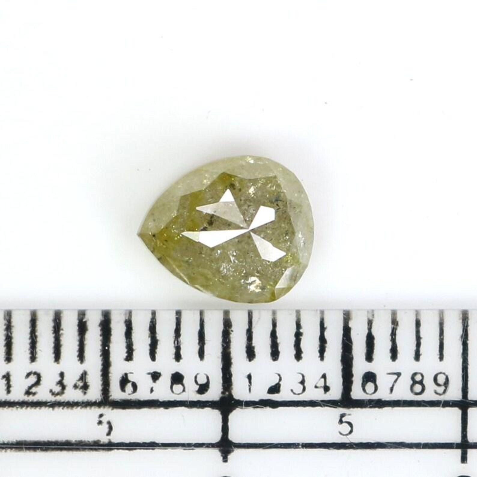 1.47 CT Natural Loose Pear Shape Diamond Yellow Color Pear Cut Diamond 7.40 MM Natural Diamond Green Color Pear Rose Cut Diamond NQ2377