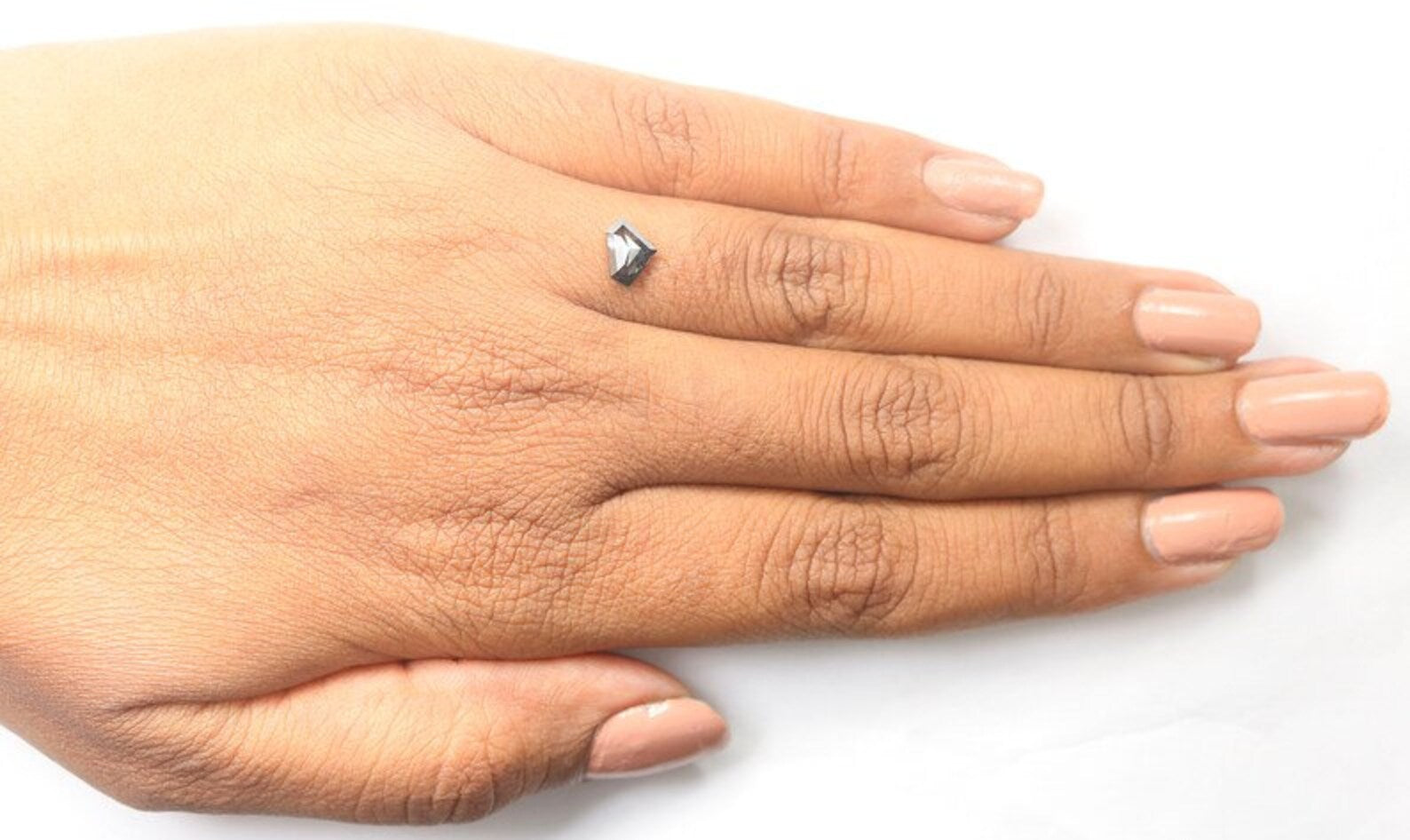 0.66 CT Natural Loose Shield Shape Diamond Salt And Pepper Diamond 5.20 MM Natural Loose Black Grey Color Shield Rose Cut Diamond QN1177