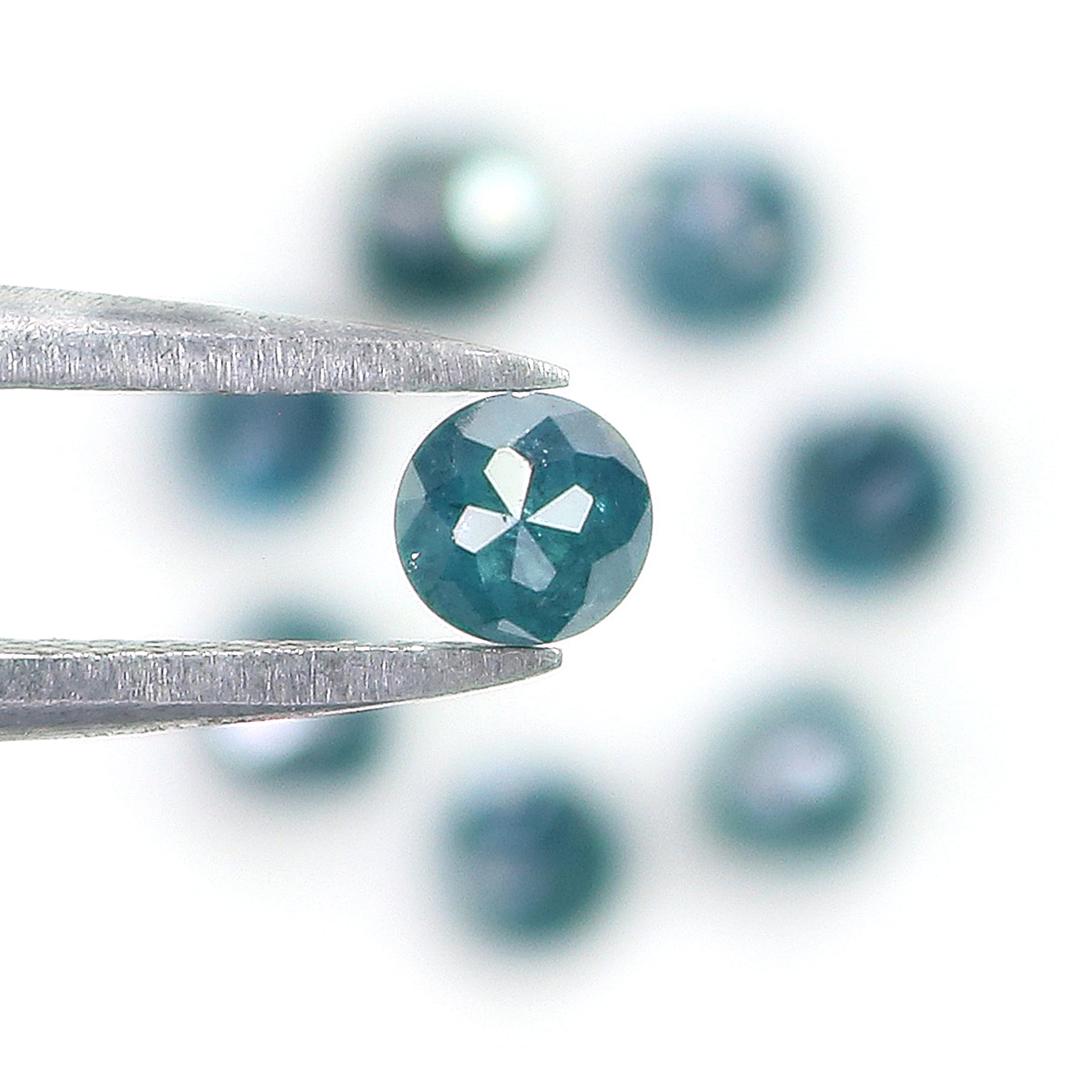 2.33 CT Natural Loose Round Rose Cut Diamond Blue Color Round Cut Diamond 3.65 MM Natural Blue Color Diamond Round Rose Cut Diamond KQ2546
