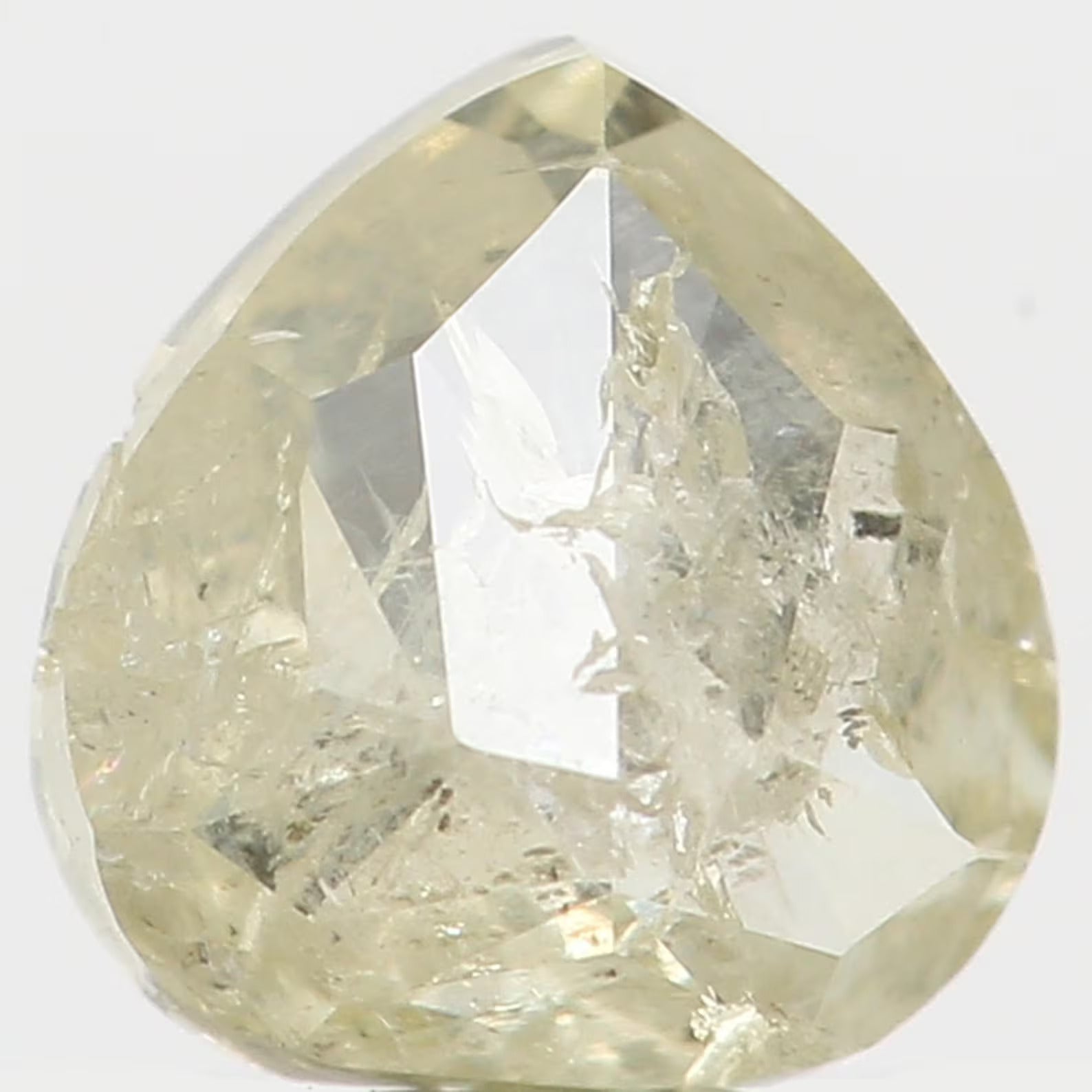 0.36 Ct Natural Loose Diamond Pear Light Yellow Color I2 Clarity 4.20 MM N7612