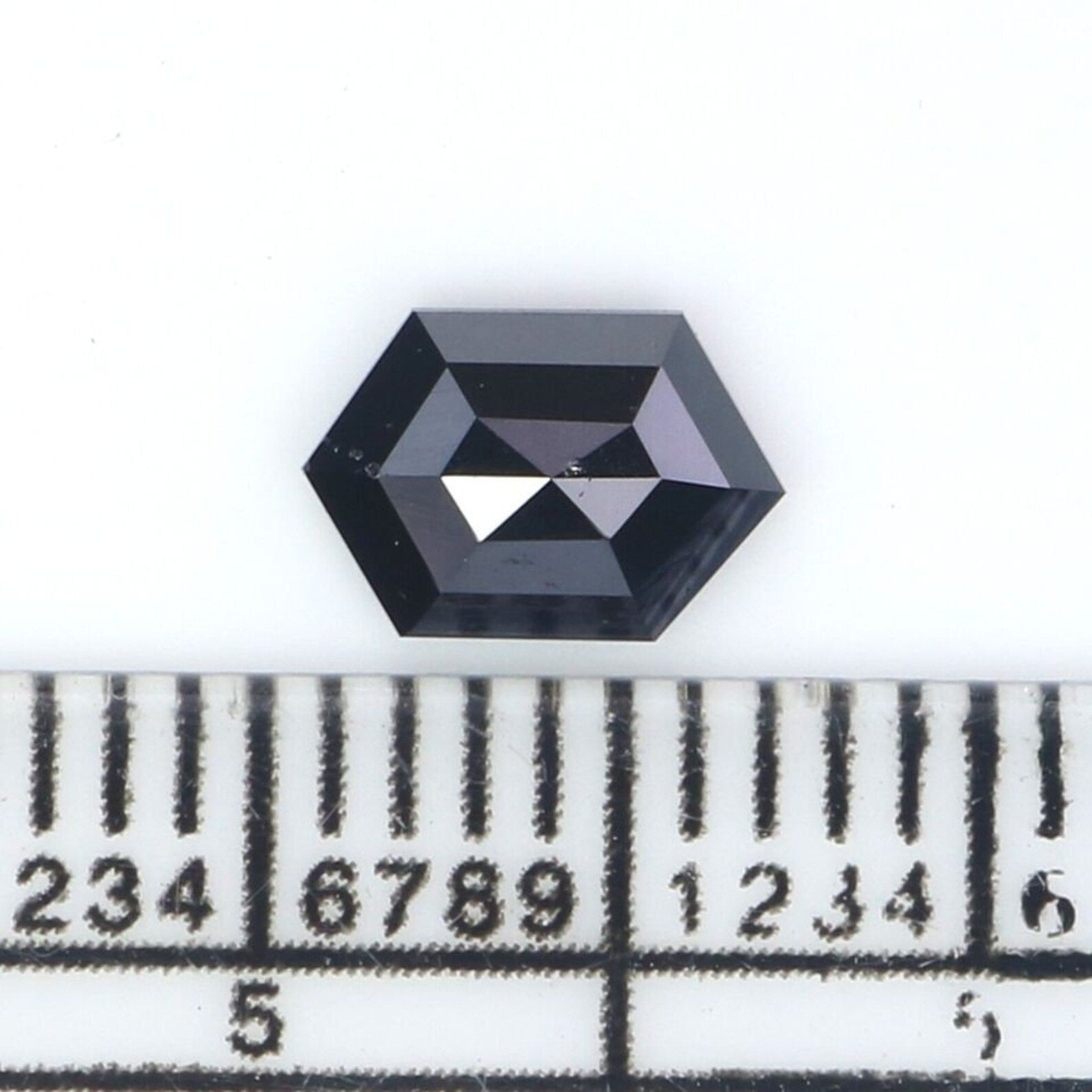 0.58 CT Natural Loose Hexagon Shape Diamond Black Color Hexagon Cut Diamond 6.80 MM Natural Diamond Black Hexagon Rose Cut Diamond QN2274