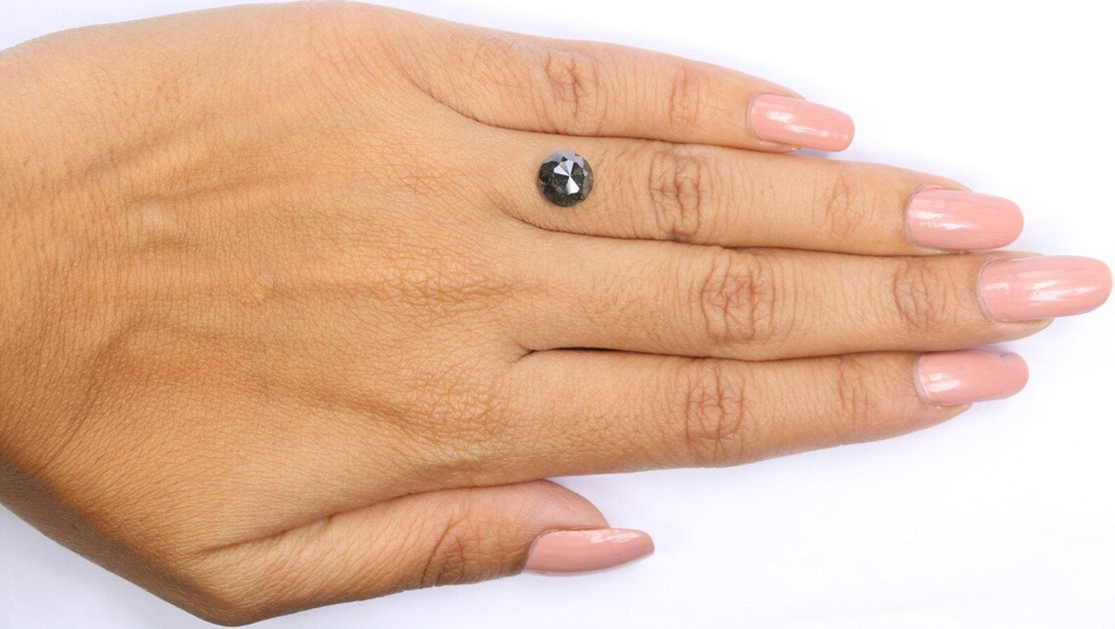1.79 CT Natural Loose Round Rose Cut Diamond Salt And Pepper Round Shape Diamond 7.60 MM Natural Diamond Black Color Round Diamond NQ1028