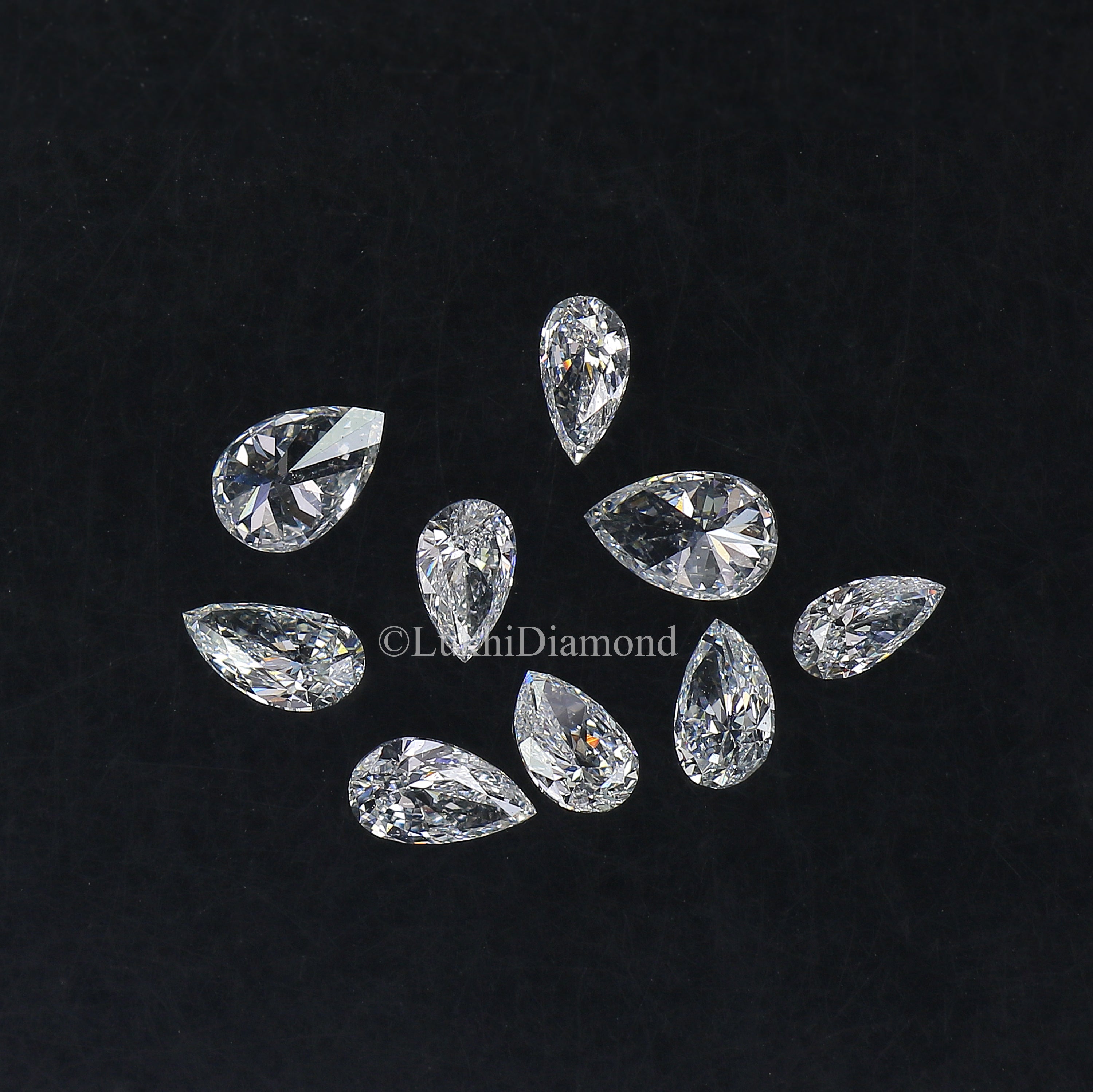 Pear Cut Lab Grown Diamond 3X2/4X3/5X3 MM Size Pear D/E/F Color VS Clarity Diamond 2 PCs Pair For Earring Gift For Her Engagement Ring Q115