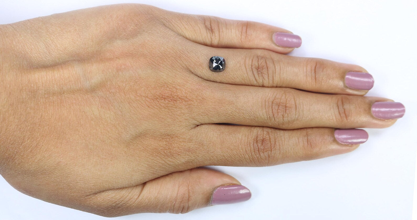 1.07 CT Natural Loose Cushion Shape Diamond Black Color Cushion Diamond 6.10 MM Natural Diamond Black Color Cushion Rose Cut Diamond QN2524