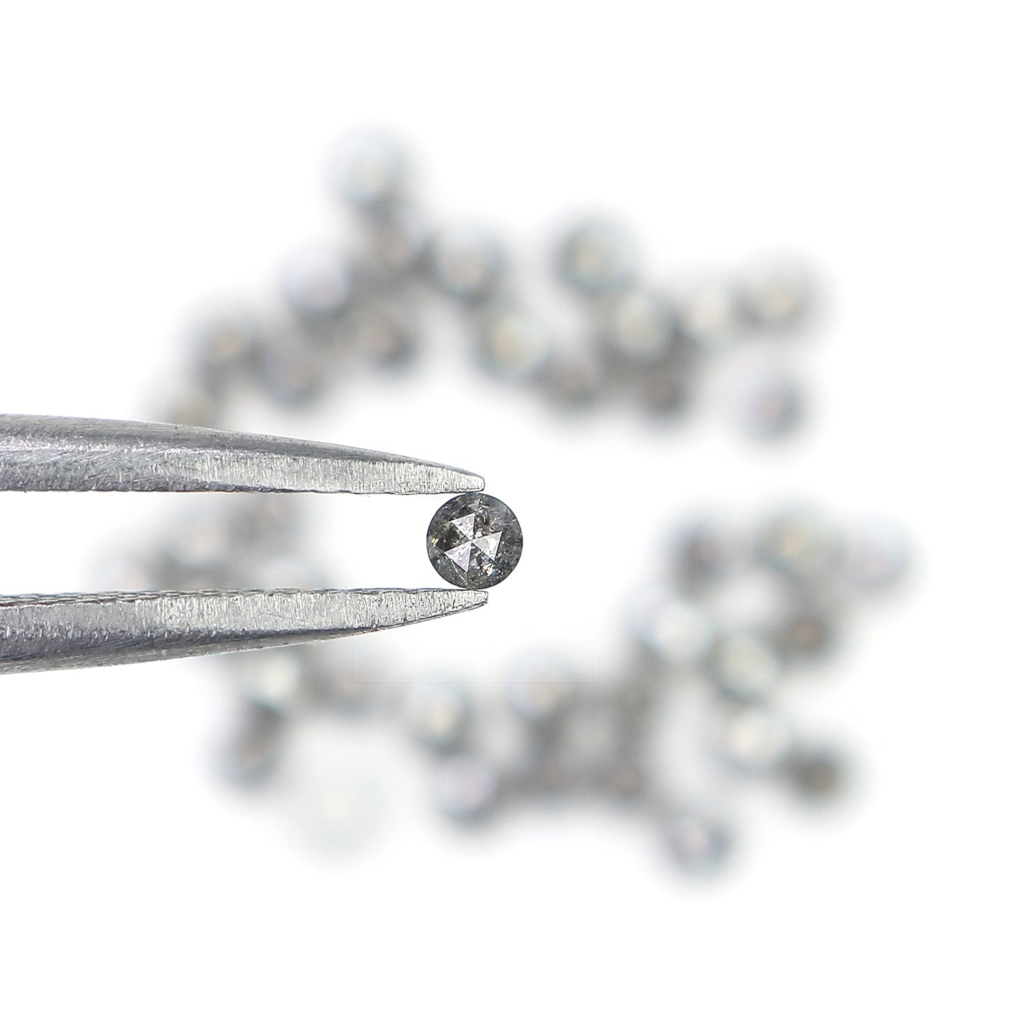 1.26 Ct Natural Loose Round Cut Diamond Salt And Pepper Diamond 1.80 MM Natural Loose Diamond Black Grey Color Round Rose Cut Diamond LQ1418