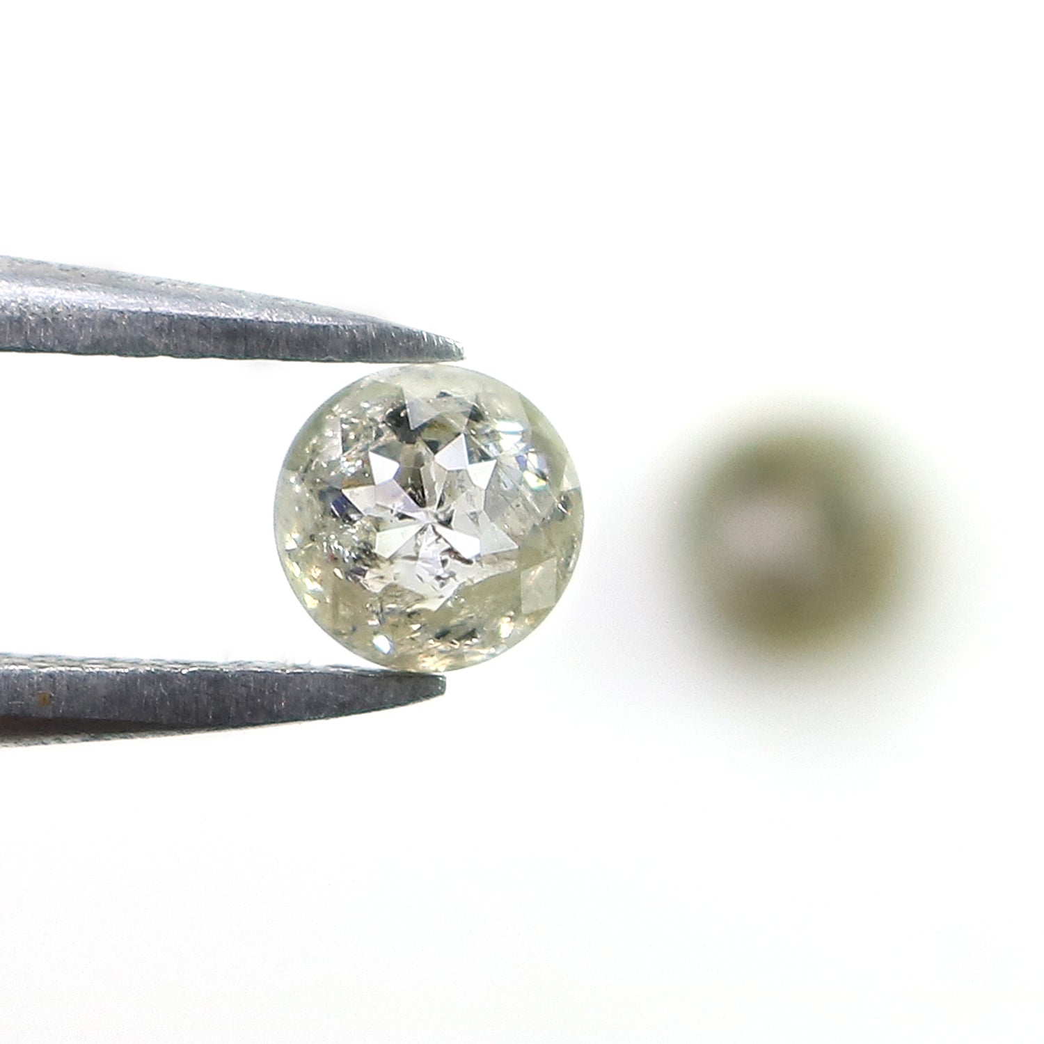 0.97 CT Natural Loose Round Rose Cut Pair Diamond Grey Color Round Shape Diamond 4.50 MM Natural Grey Color Round Rose Cut Diamond LQ6427
