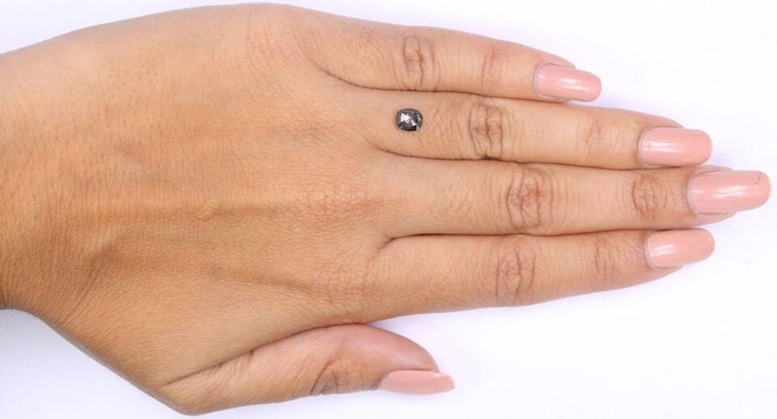 0.61 CT Natural Loose Oval Shape Diamond Salt And Pepper Oval Diamond 5.30 MM Black Grey Color Diamond Oval Shape Rose Cut Diamond NQ7694