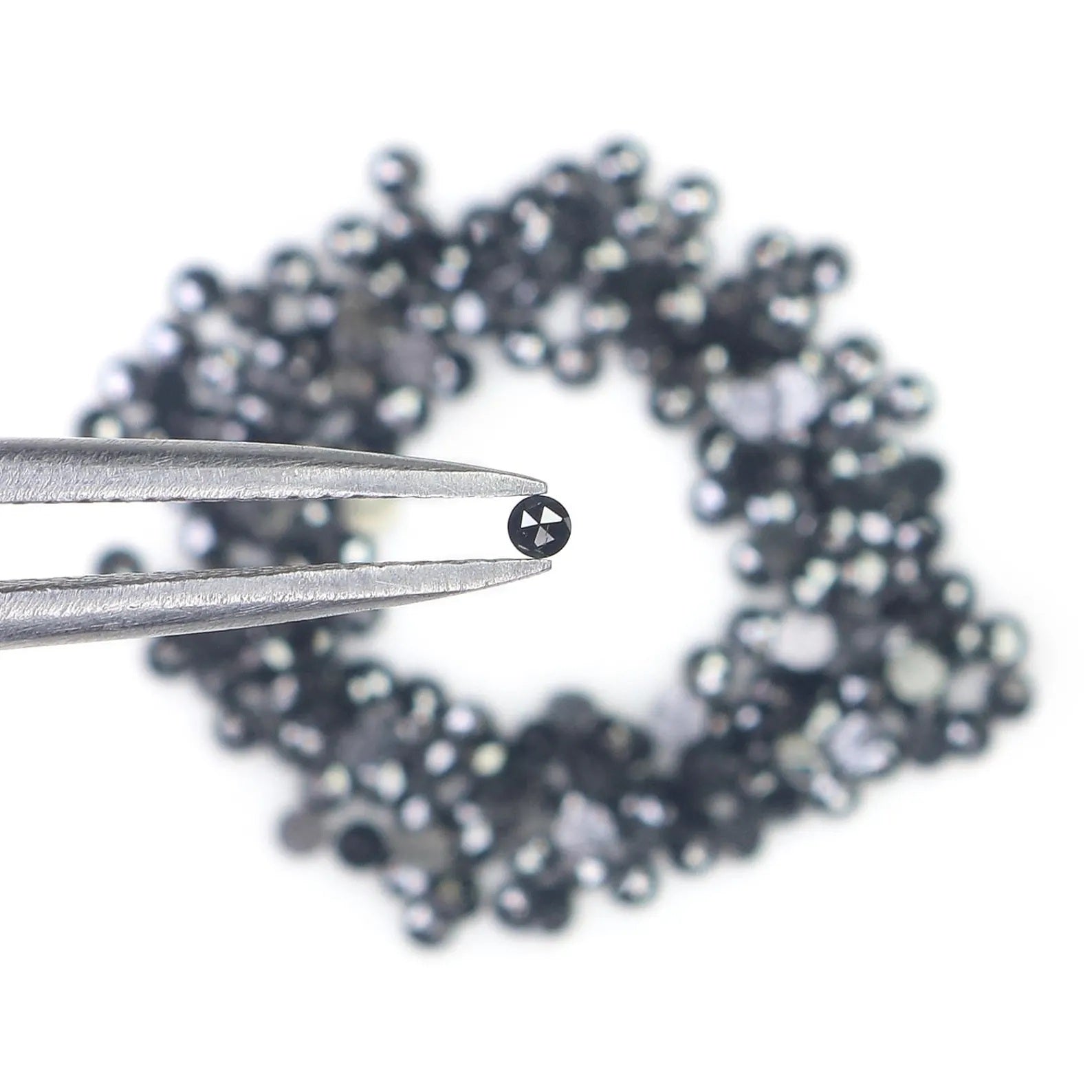 2.86 CT Natural Loose Round Shape Diamond Black Color Round Diamond 1.60 MM Natural Loose Diamond Black Color Round Rose Cut Diamond NQ1819