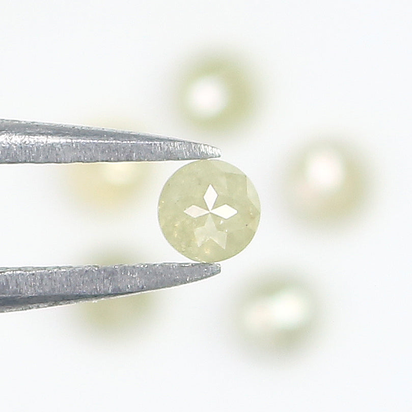 Natural Loose Rose Cut Grey Green Diamond Color 0.91 CT 3.10 MM Round Rose Cut Shape Diamond KR1318