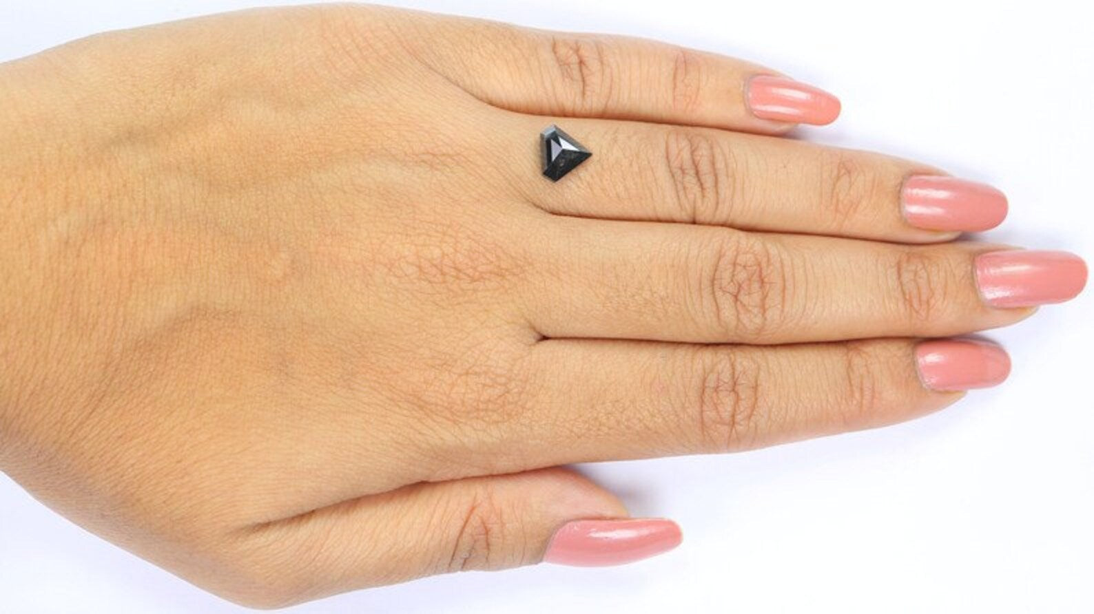 1.44 CT Natural Loose Shield Shape Diamond Black Color Shield Cut Diamond 7.15 MM Natural Diamond Black Color Shield Rose Cut Diamond NQ9100