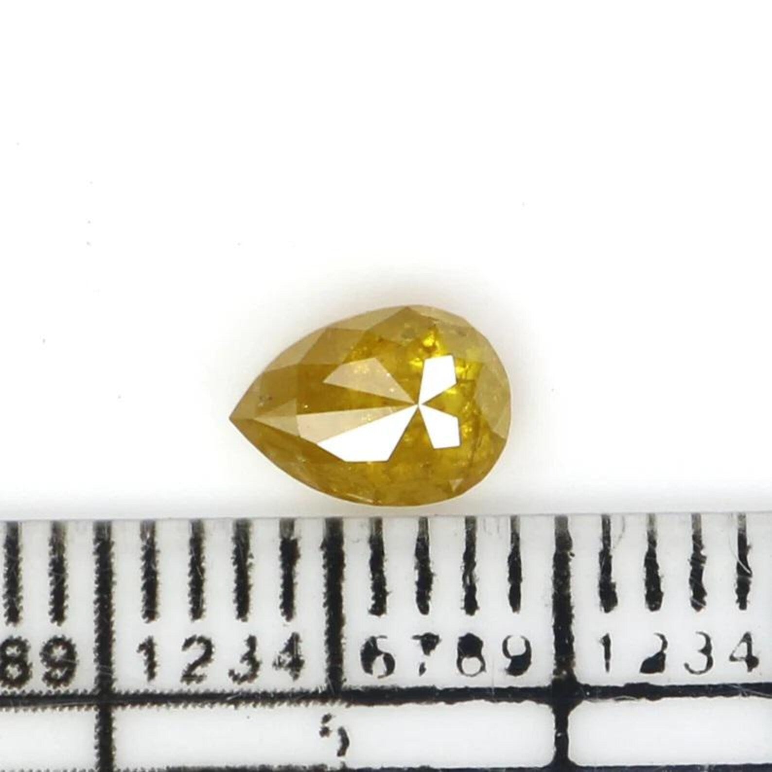 0.59 CT Natural Loose Pear Shape Diamond Yellow Color Pear Cut Diamond 6.25 MM Natural Loose Diamond Yellow Pear Rose Cut Diamond NQ2396