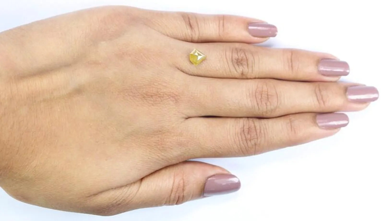 0.99 CT Natural Loose Shield Shape Diamond Yellow Color Shield Cut Diamond 6.80 MM Natural Loose Yellow Color Shield Rose Cut Diamond NQ684