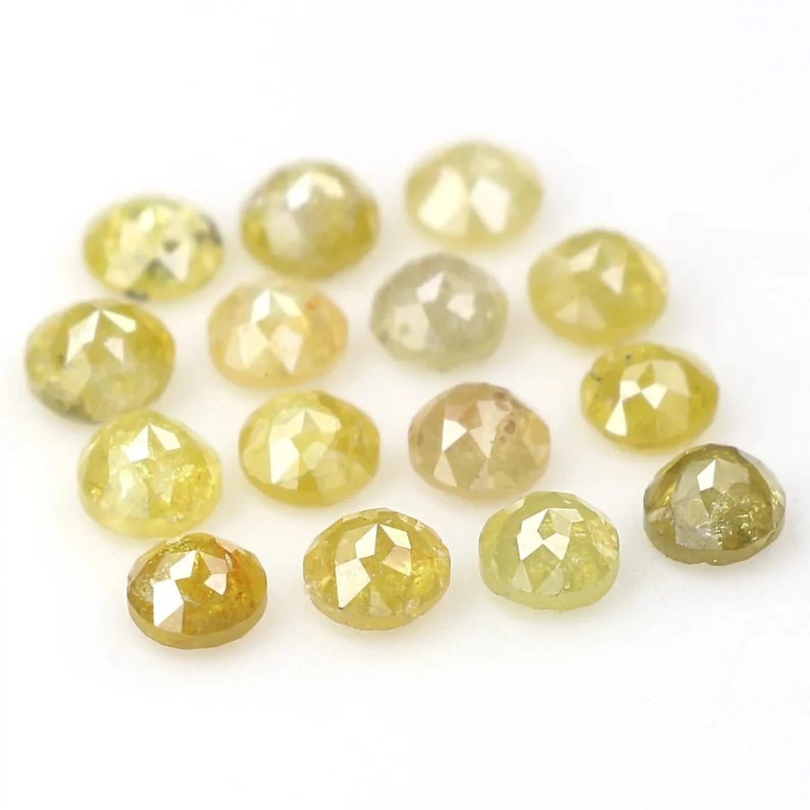 1.87 CT Natural Loose Diamond Round Shape Diamond Yellow Color Round Cut Diamond 1.85 MM Natural Loose Diamond Round Rose Cut Diamond NQ1694