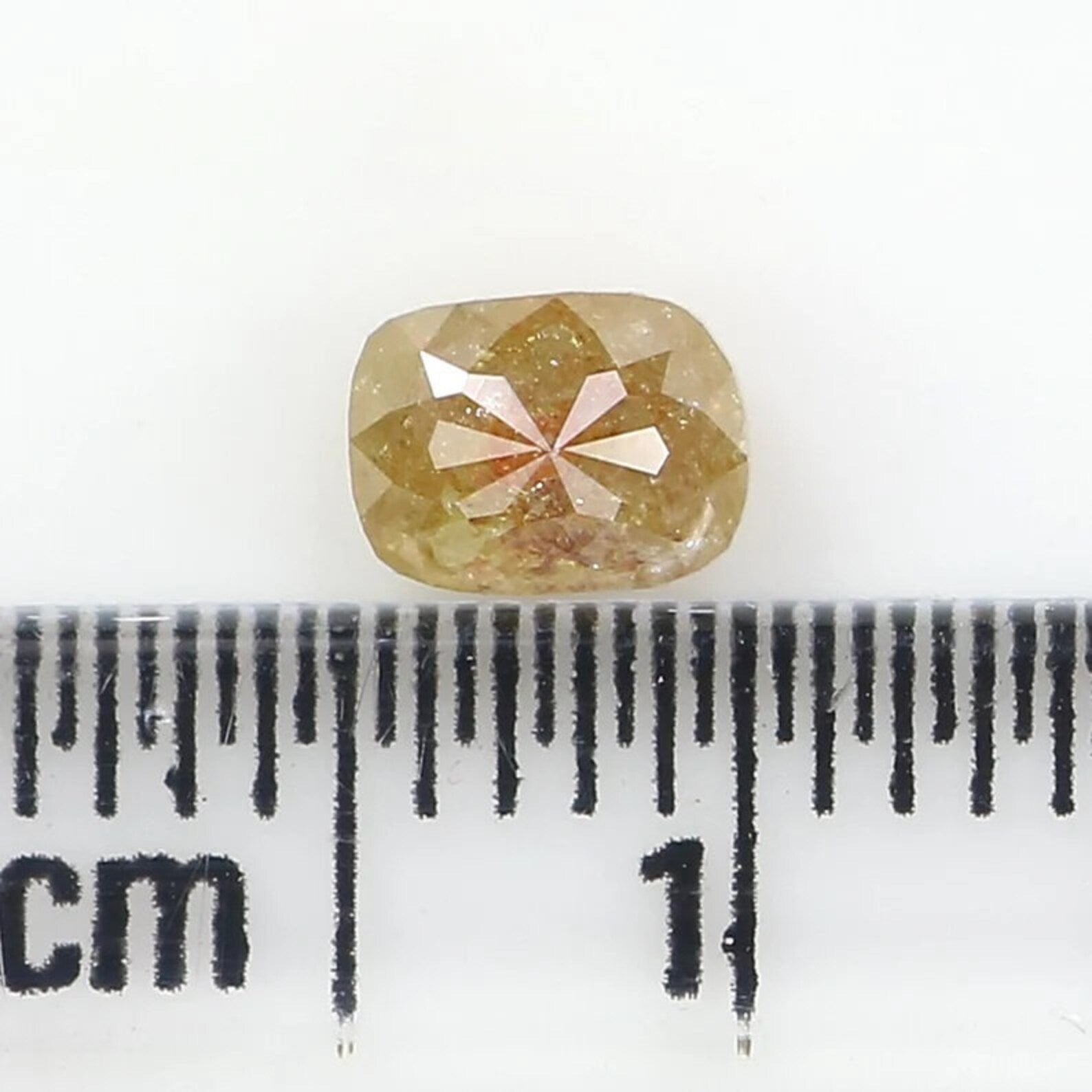 0.55 CT Natural Loose Cushion Shape Diamond Yellow Color Cushion Cut Diamond 4.95 MM Natural Yellow Color Cushion Rose Cut Diamond NQ7687