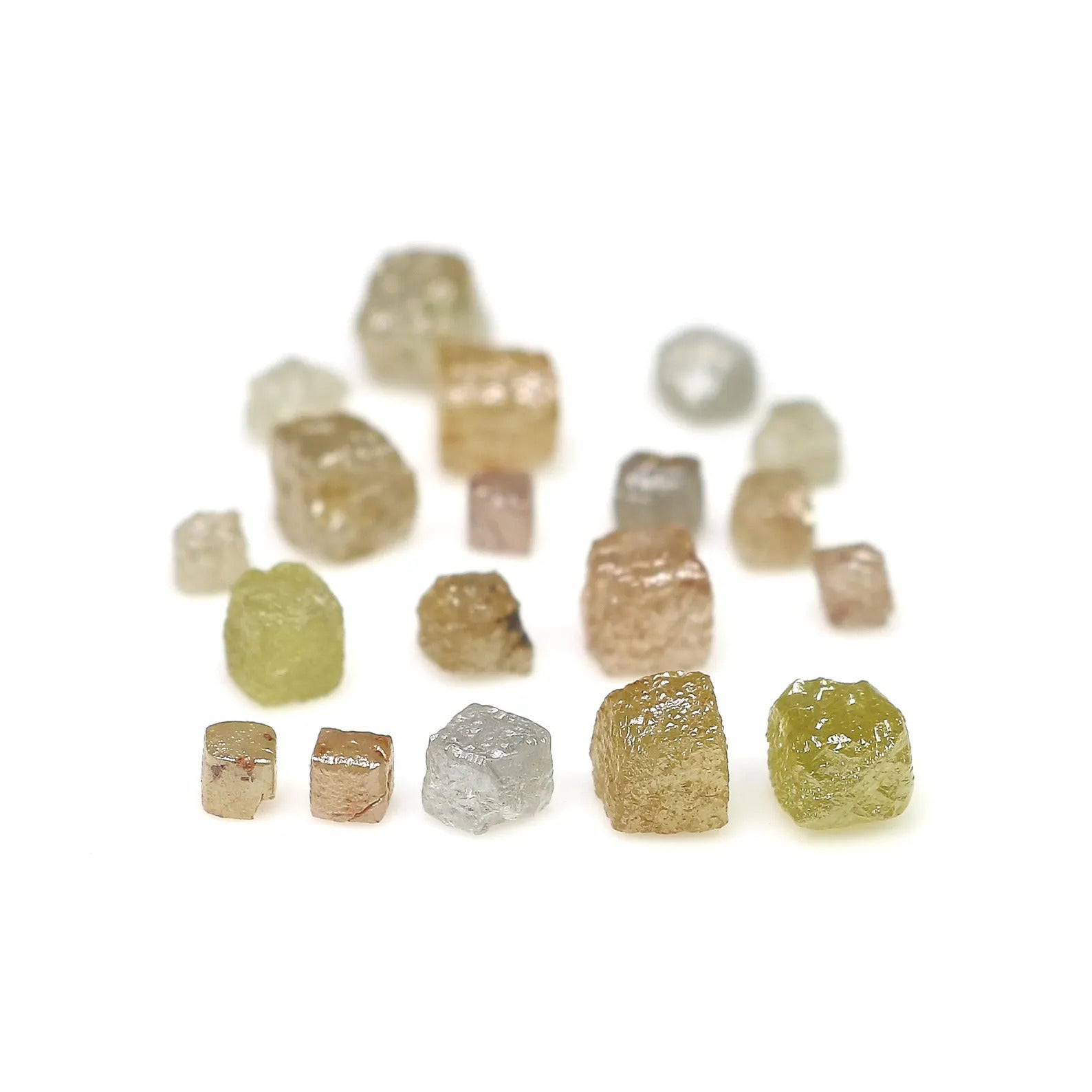 Natural Loose Rough Cube Shape Diamond Mix Color Diamond 2.00 to 4.00 MM 10 PCS Scoop Undrilled Uncut Rough Cube Irregular Cut Diamond Q126
