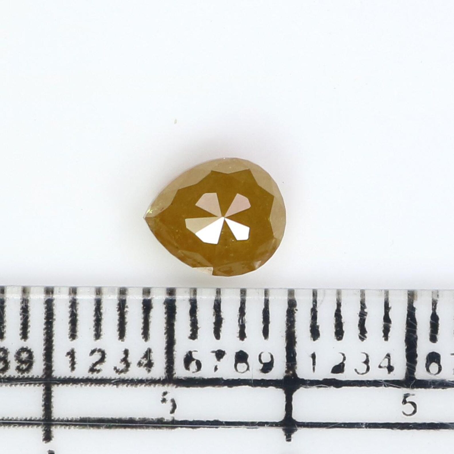 0.85 CT Natural Loose Pear Shape Diamond Yellow Color Pear Diamond 6.00 MM Natural Loose Diamond Yellow Color Pear Rose Cut Diamond NQ2382