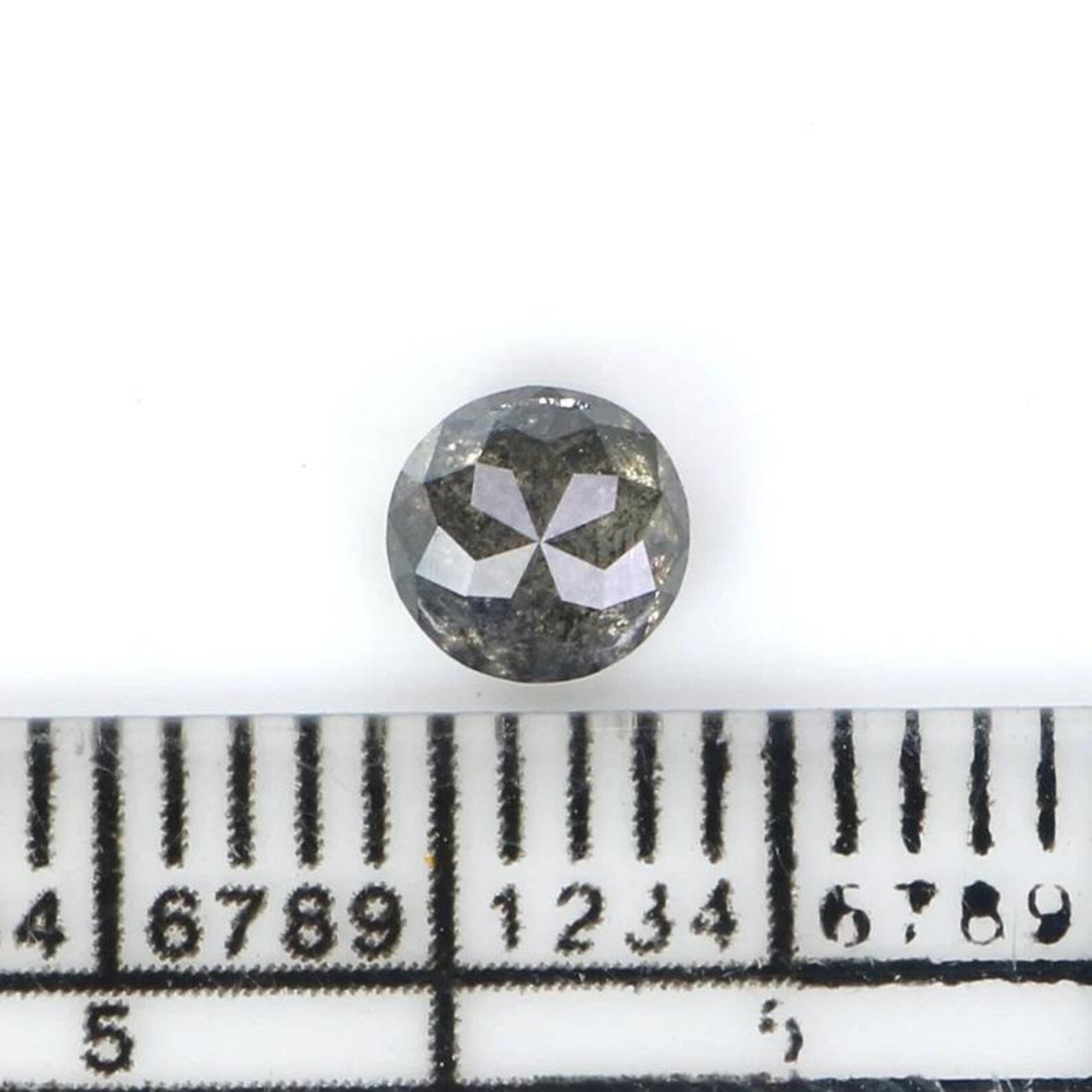 0.45 CT Natural Loose Round Shape Diamond Salt And Pepper Round Cut Diamond 4.50 MM Natural Black Grey Color Round Rose Cut Diamond NQ2312