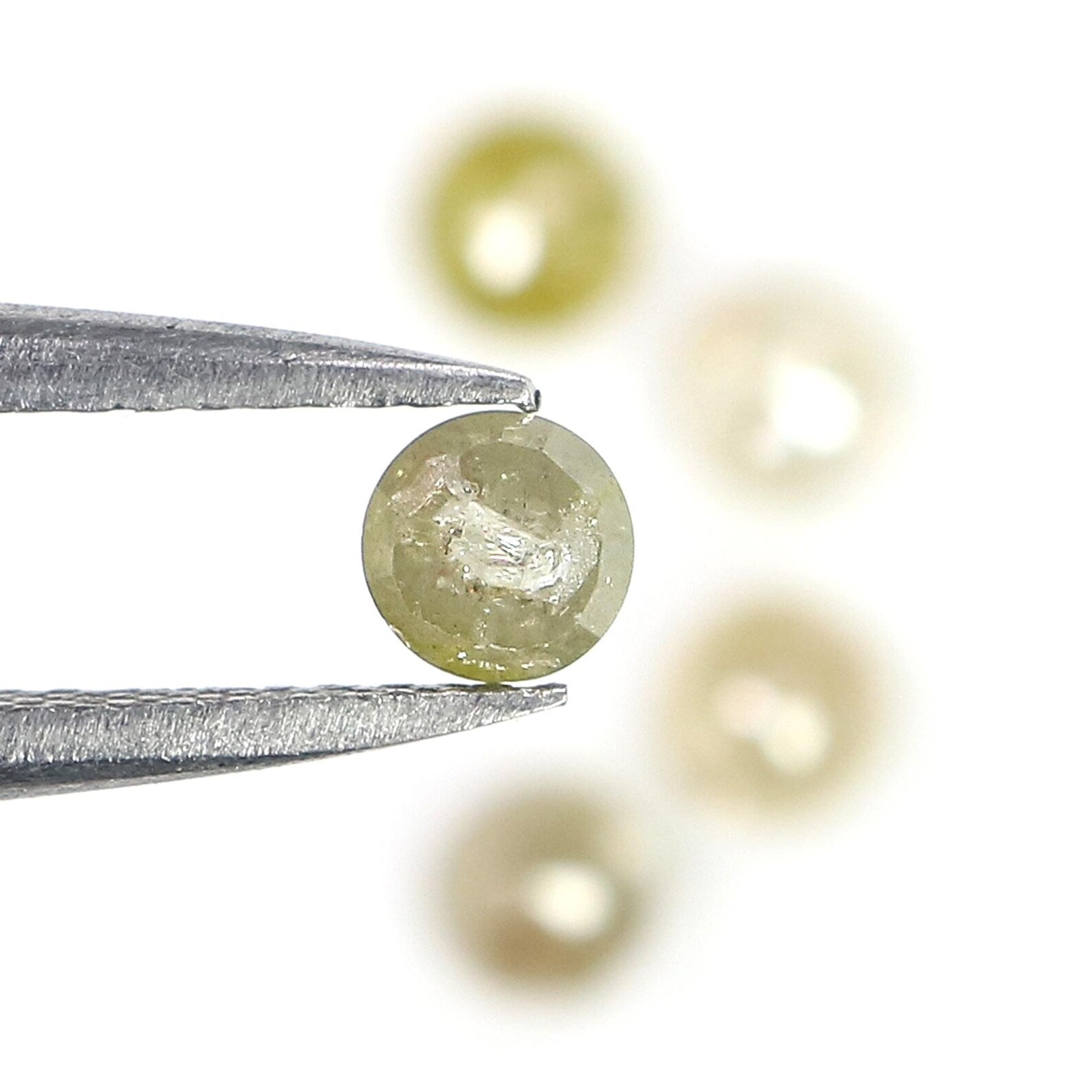 1.24 CT Natural Loose Round Rose Cut Diamond Grey Color Round Shape Diamond 3.50 MM Natural Loose Yellow Color Round Rose Cut Diamond NQ1759