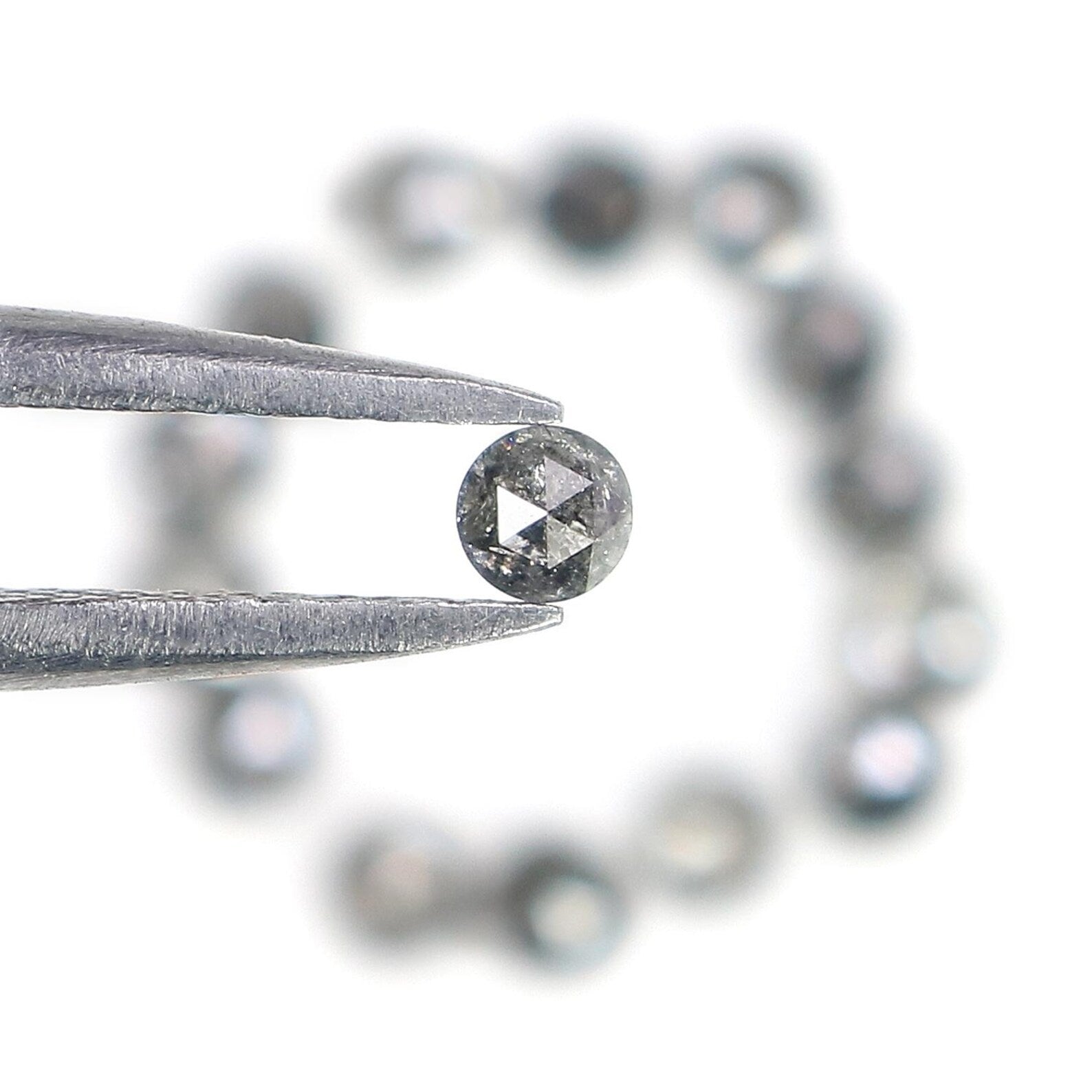 1.02 CT Natural Loose Round Cut Diamond Salt And Pepper Round Diamond 2.45 MM Natural Diamond Black Grey Color Round Rose Cut Diamond NQ2349