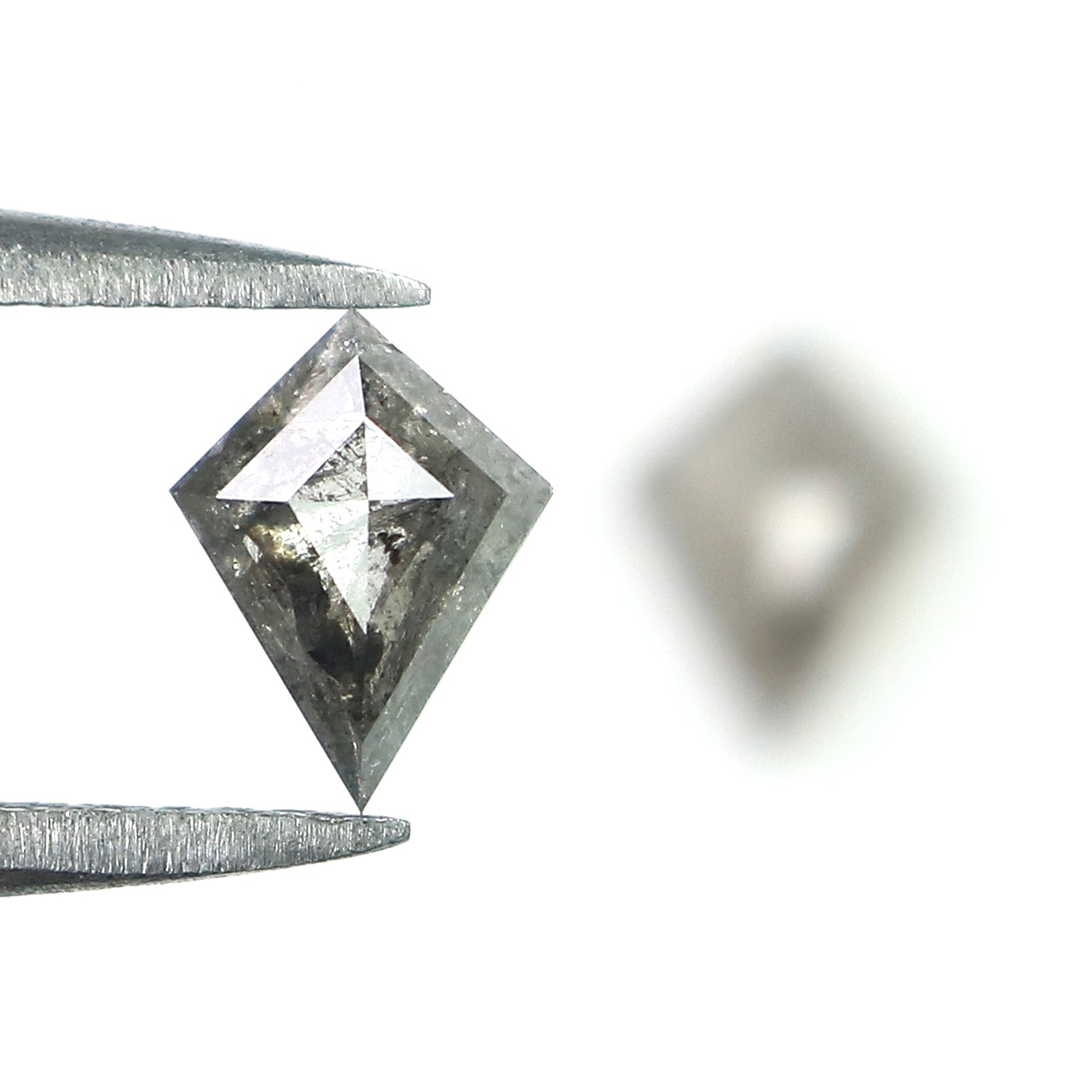 0.89 CT Natural Loose Kite Cut Pair Diamond Salt And Pepper Kite Shape Diamond 7.05 MM Natural Black Grey Color Kite Rose Cut Diamond LQ2742