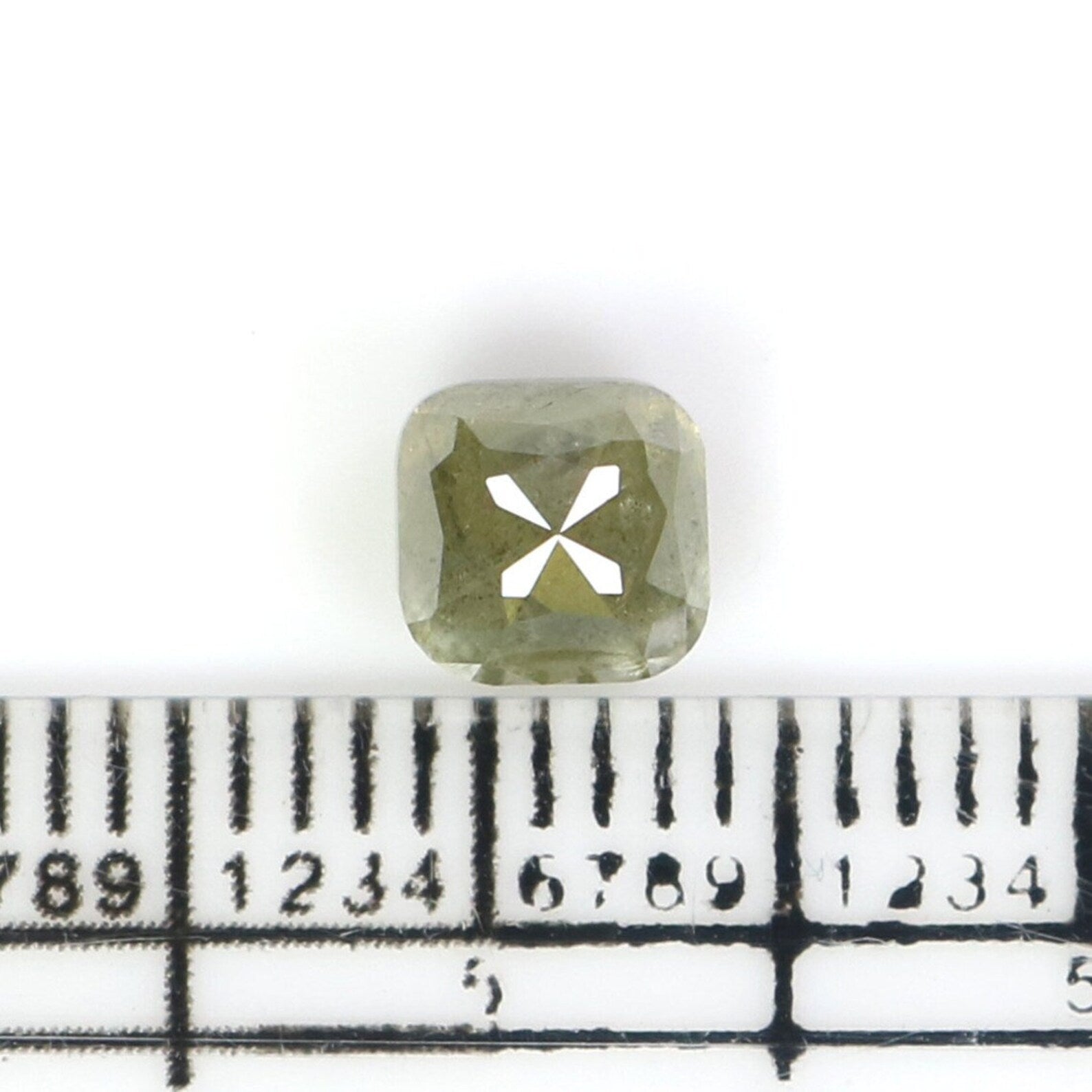 1.28 CT Natural Loose Cushion Shape Diamond Green Color Cushion Diamond 5.20 MM Natural Diamond Green Color Cushion Rose Cut Diamond NQ2381