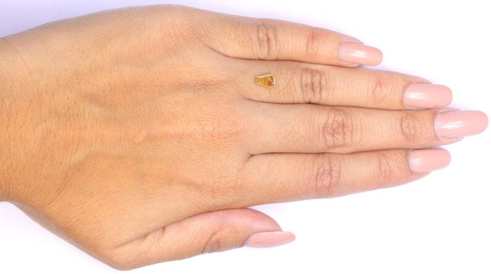 0.66 CT Natural Loose Coffin Diamond Yellow Color Coffin Cut Diamond 6.55 MM Natural Diamond Yellow Color Coffin Rose Cut Diamond QN1988