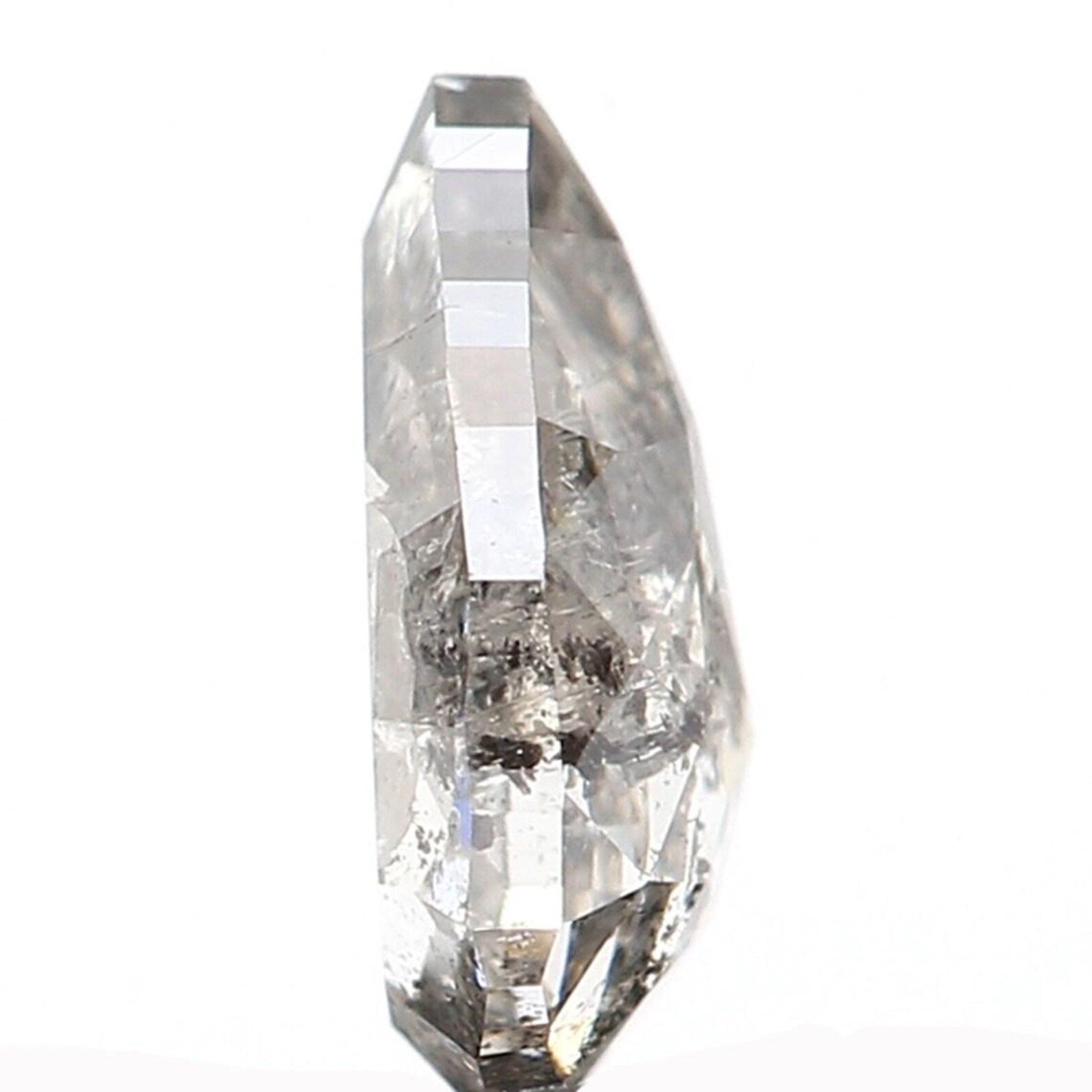 0.34 CT Natural Loose Pear Shape Diamond Salt And Pepper Pear Diamond 5.80 MM Natural Loose Black Gray Color Pear Rose Cut Diamond NQ1039