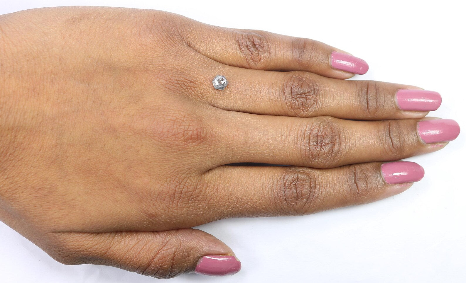 0.58 CT Natural Loose Hexagon Shape Diamond Salt And Pepper Hexagon Cut Diamond 5.45 MM Natural Loose Hexagon Shape Rose Cut Diamond QN536