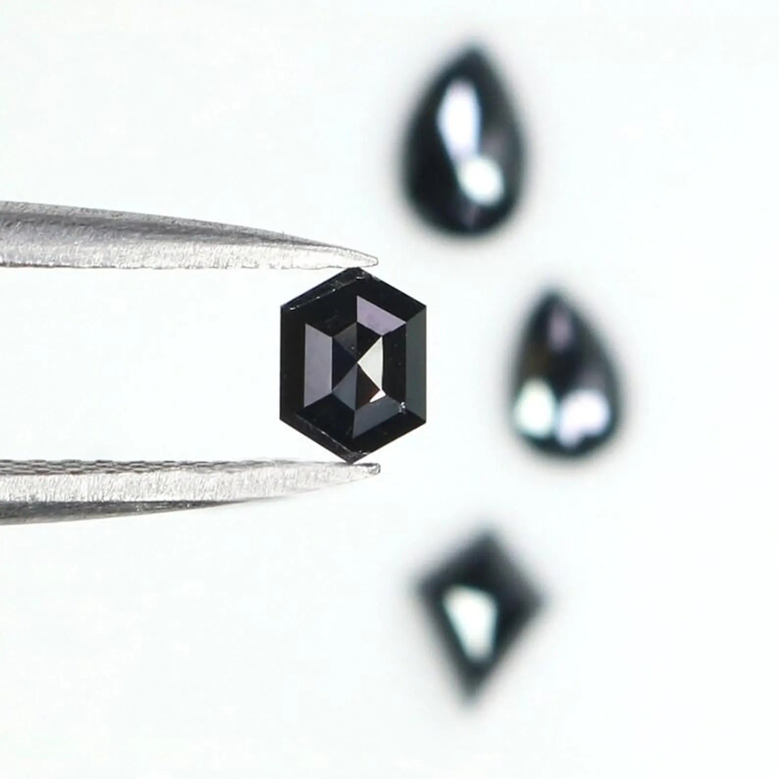 0.90 CT Natural Loose Mix Shape Diamond Black Color Mix Shape Diamond 5.80 MM Natural Loose Black Color Mix Shape Rose Cut Diamond QN2250