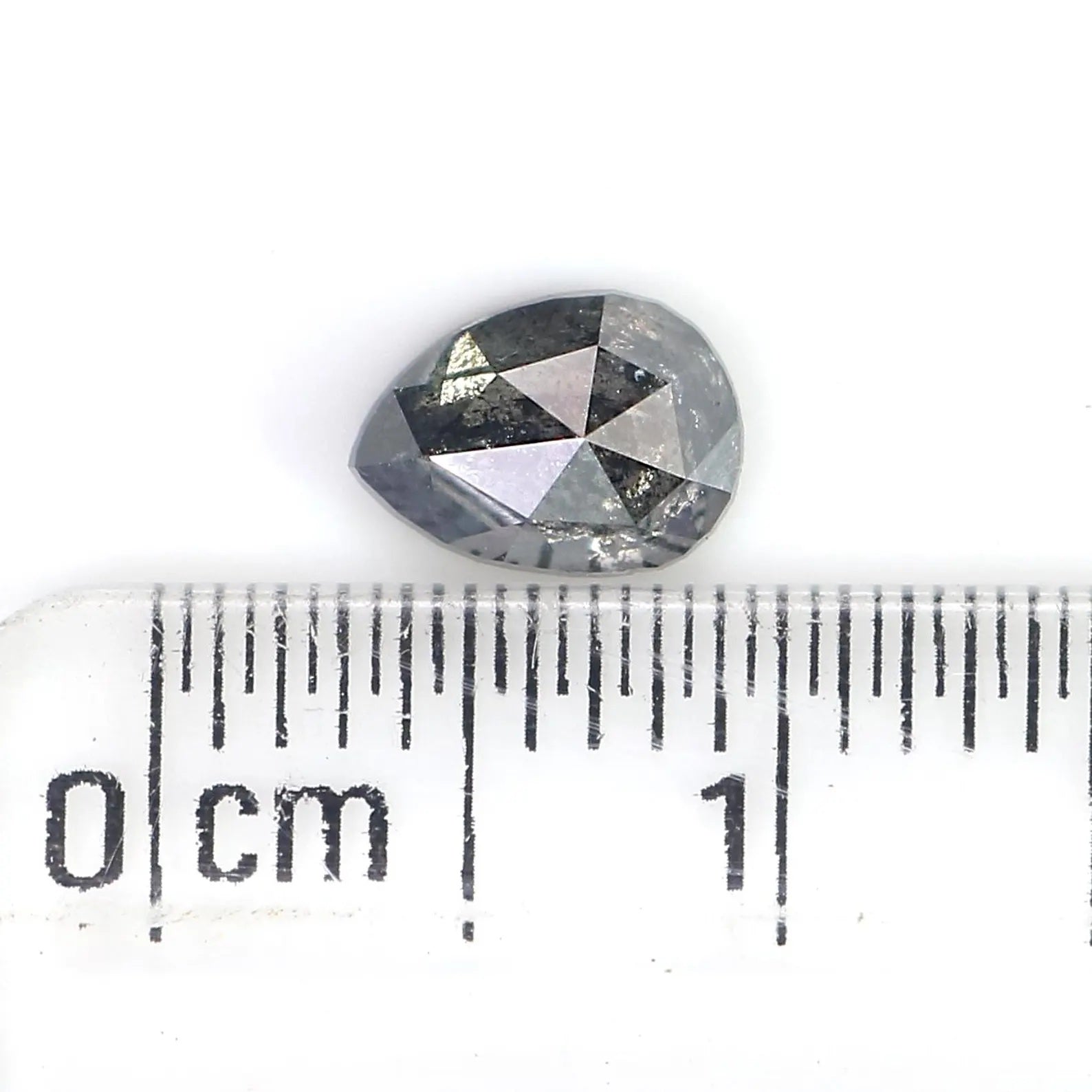 0.69 CT Natural Loose Pear Shape Diamond Salt And Pepper Pear Cut Diamond 6.35 MM Natural Loose Diamond Pear Shape Rose Cut Diamond QN9491